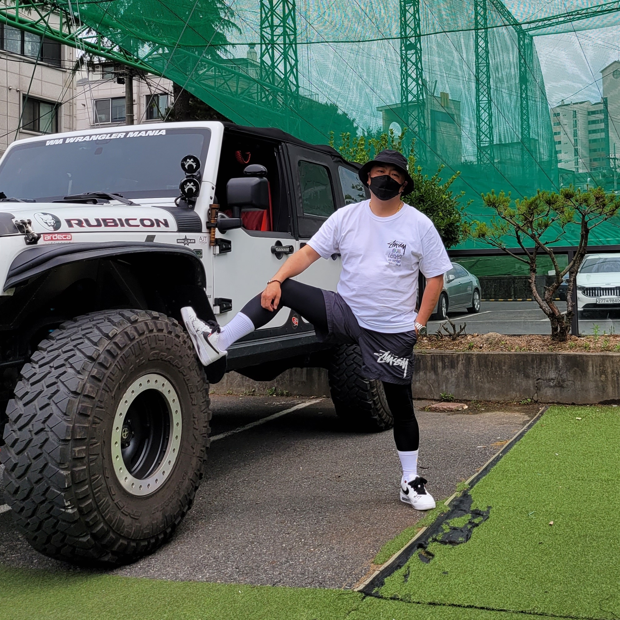 Stussy x Our Legacy Surfman T-Shirt White - 21SS, Nike x Stussy Water Shorts Off Noir 착용 스타일
