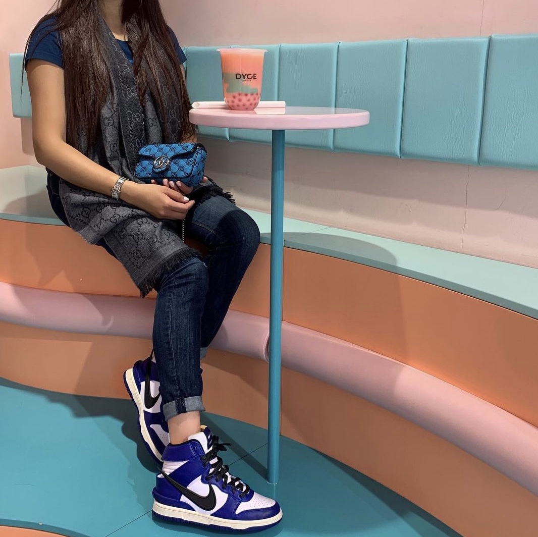 Nike x Ambush Dunk High Deep Royal Blue 착용 스타일 - 4