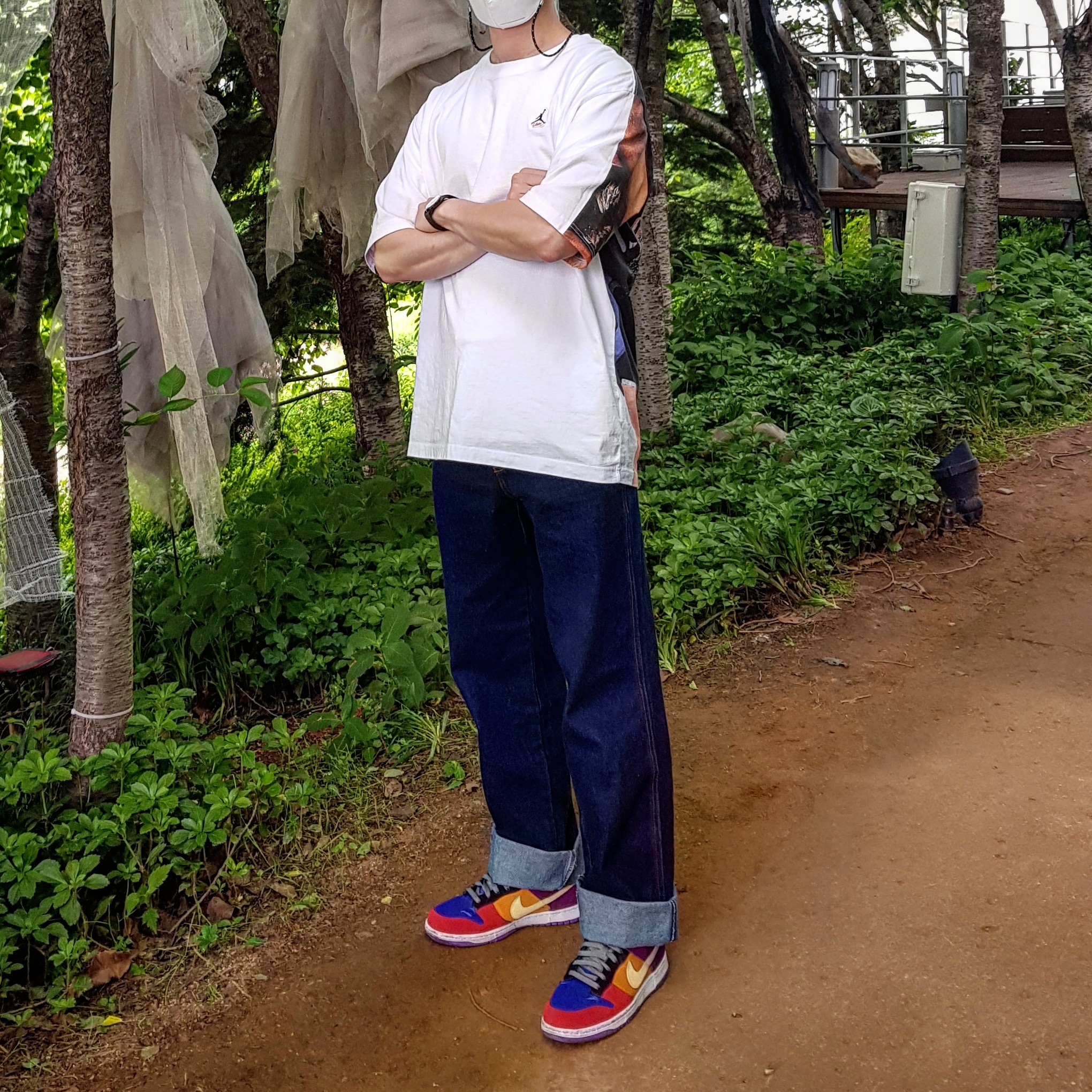 Nike Dunk Low SP Retro Viotech 2019, Jordan x Union Autographs T-Shirt 착용 스타일