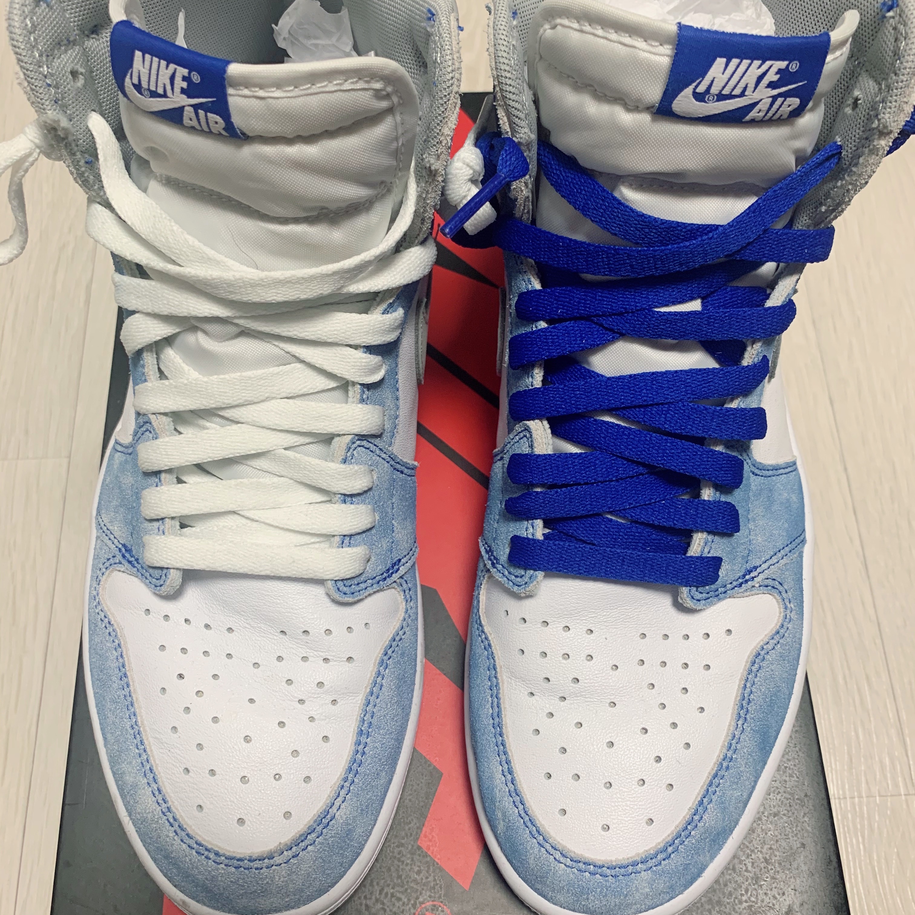 Jordan 1 Retro High OG Hyper Royal, Jordan 1 Retro High OG Bloodline 착용 스타일 - 1
