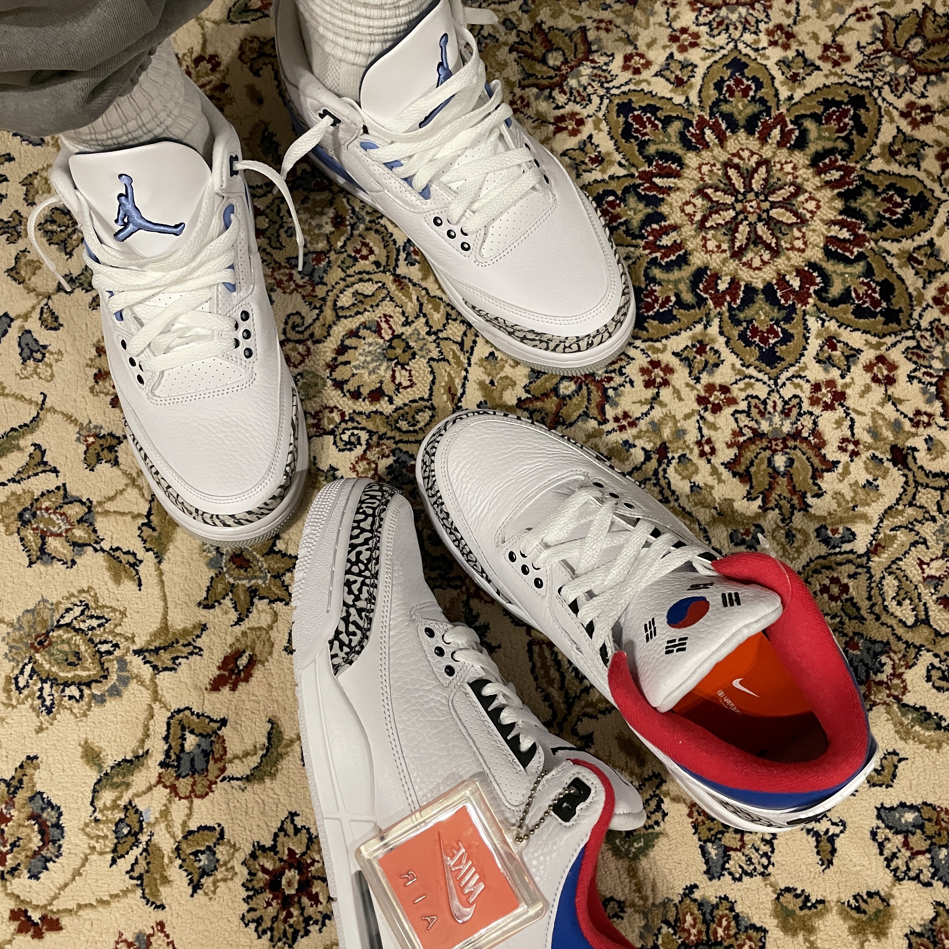 Jordan 3 Retro UNC 2020, Jordan 3 Retro Seoul 착용 스타일