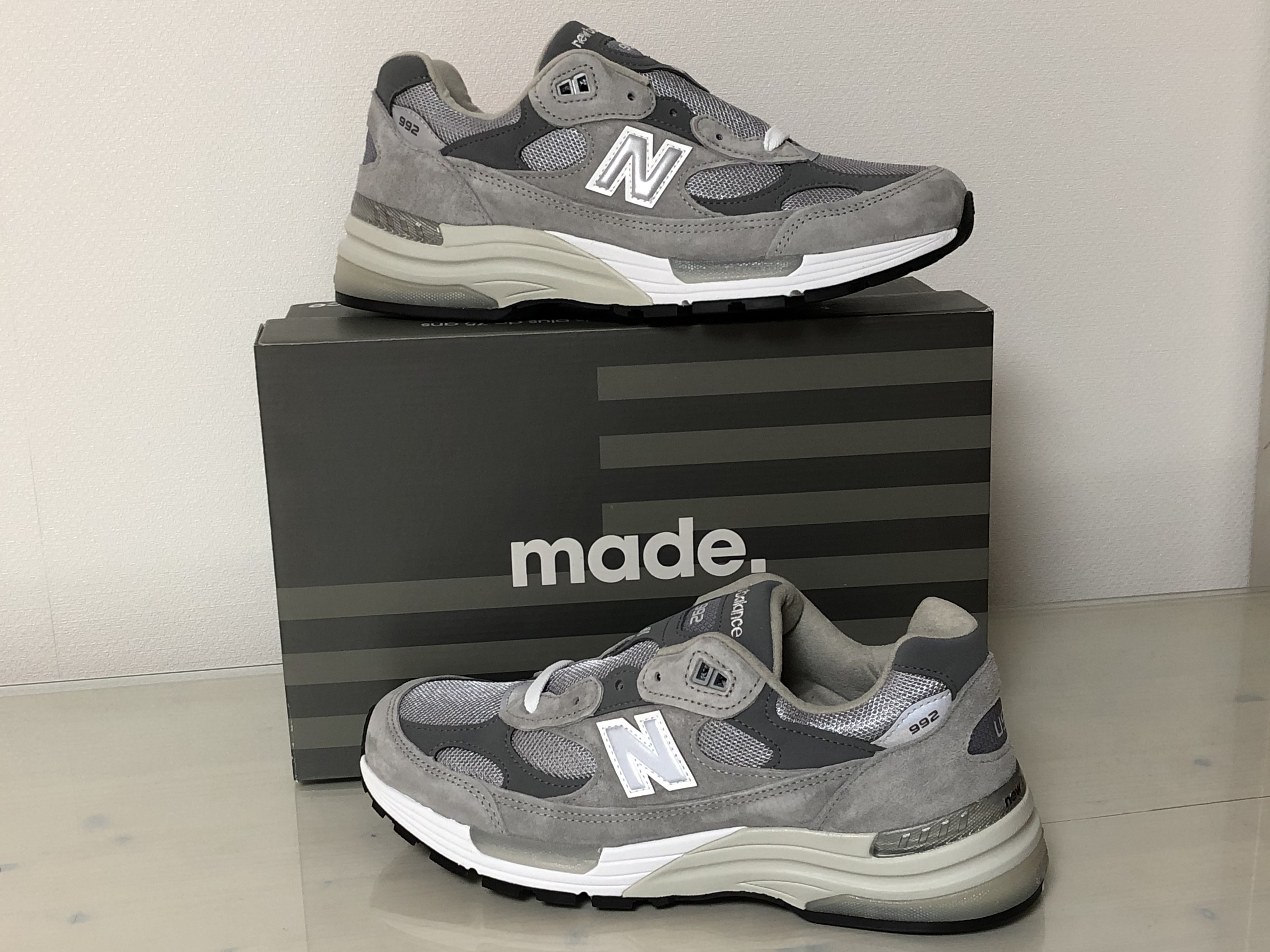 New Balance 992 Made in USA Grey - D Standard 착용 스타일