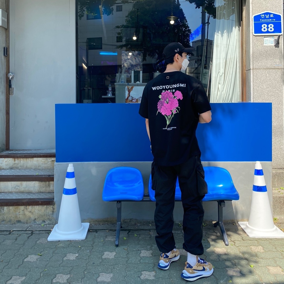 Nike x Sacai VaporWaffle Sesame and Blue Void, Stone Island 31303 Cargo Pants Black - 21SS 착용 스타일
