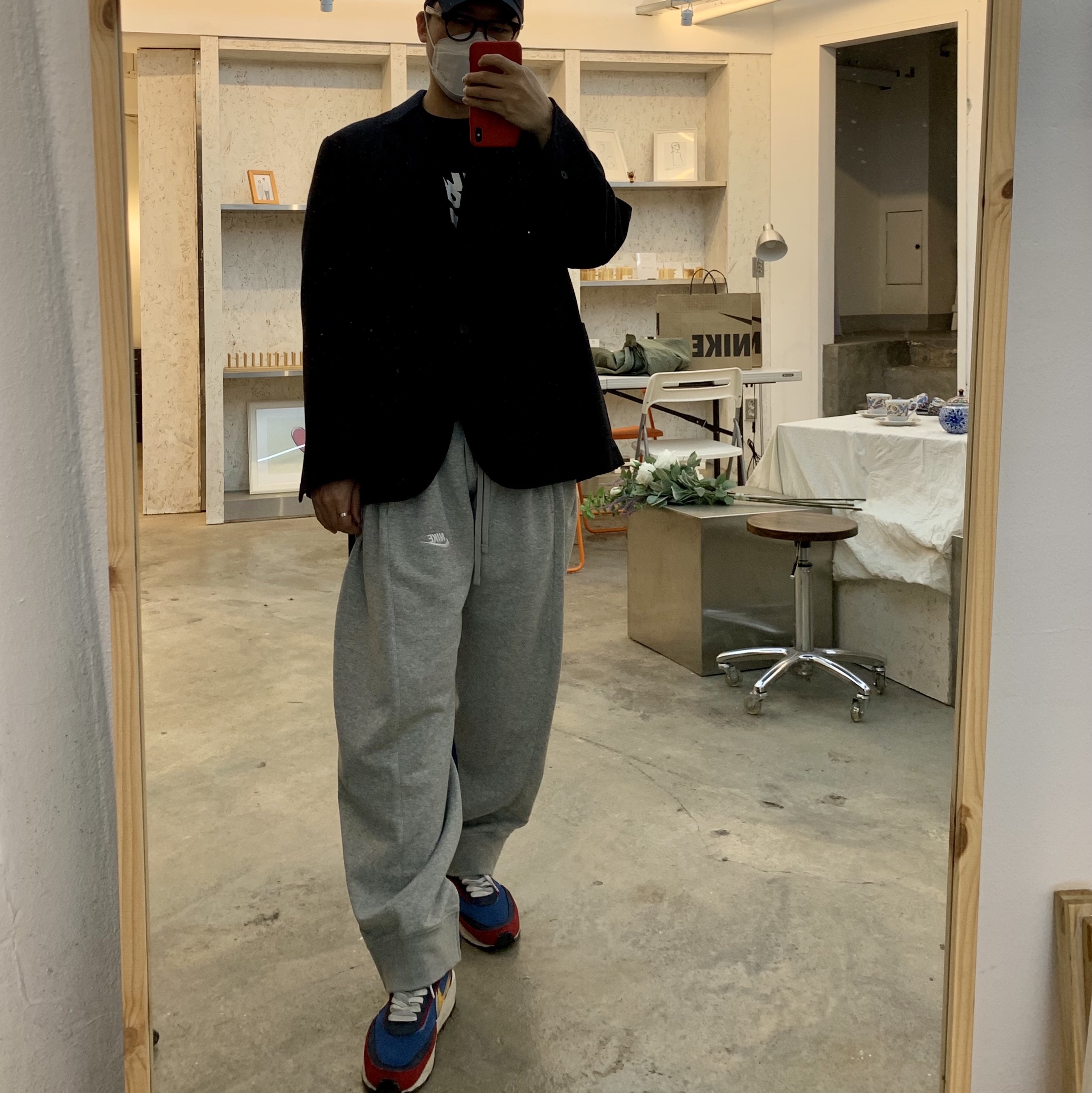 Nike x Sacai LDWaffle Blue Multi 착용 스타일
