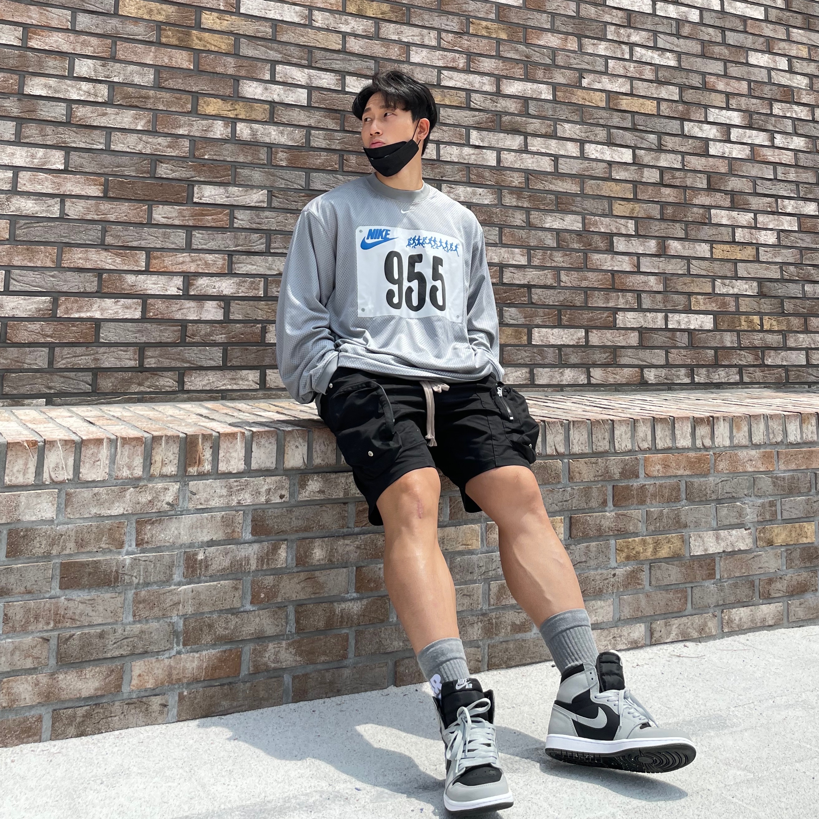 Jordan 1 Retro High OG Shadow 2.0, Nike x Cactus Plant Flea Market L/S Jersey Grey - US/EU 착용 스타일 - 1