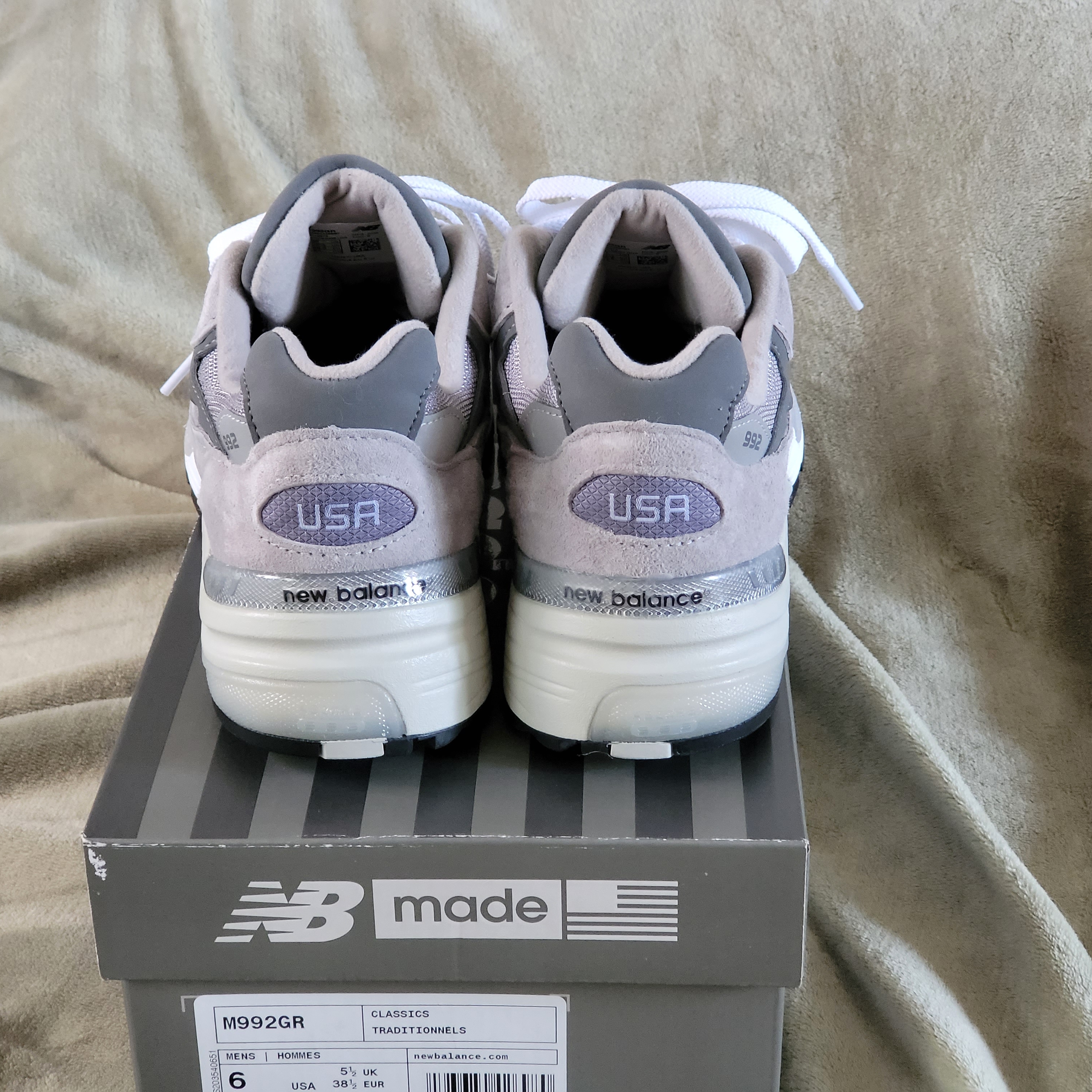 New Balance 992 Made in USA Grey - D Standard 착용 스타일 - 4
