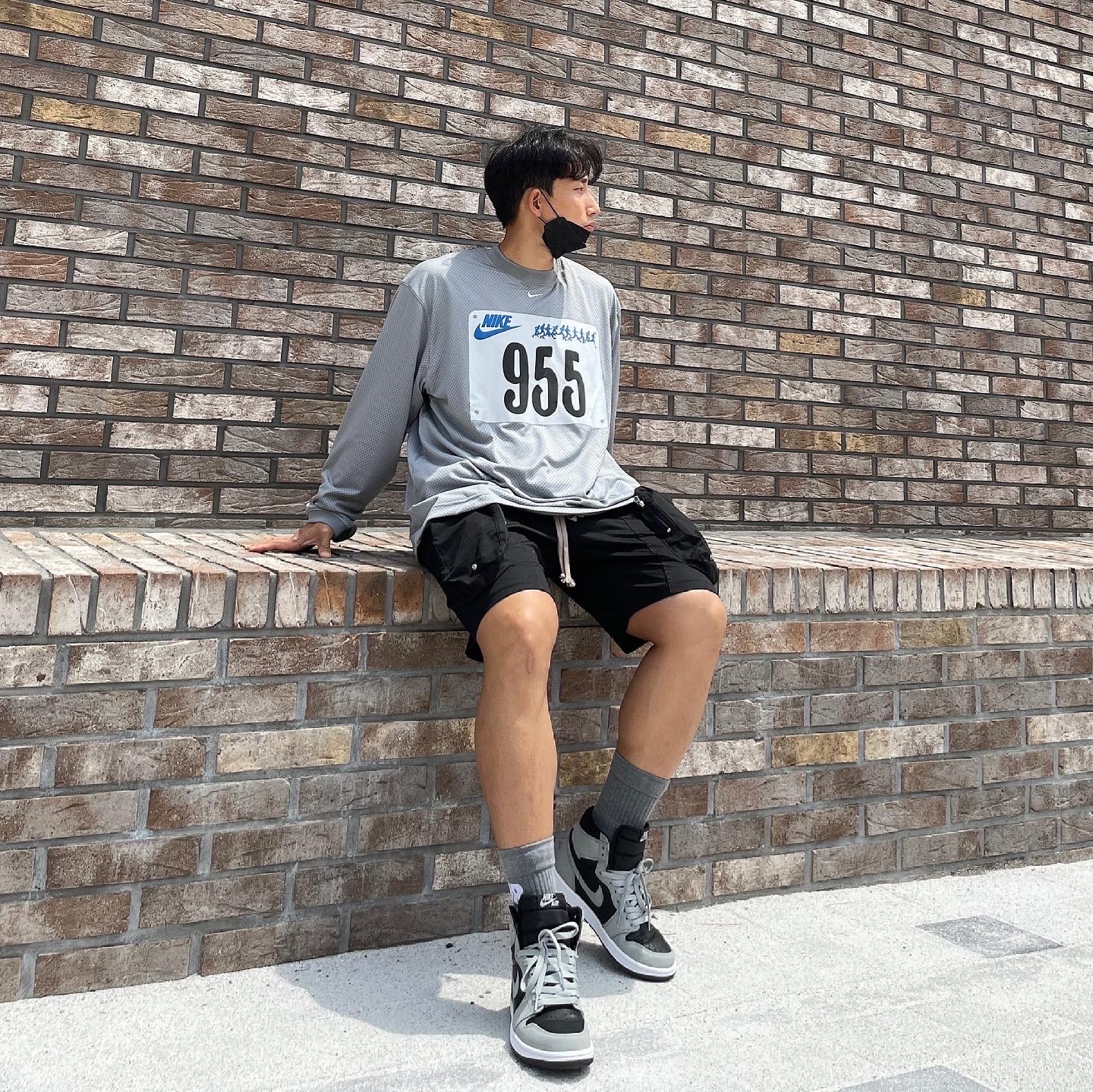 Jordan 1 Retro High OG Shadow 2.0, Nike x Cactus Plant Flea Market L/S Jersey Grey - US/EU 착용 스타일 - 2