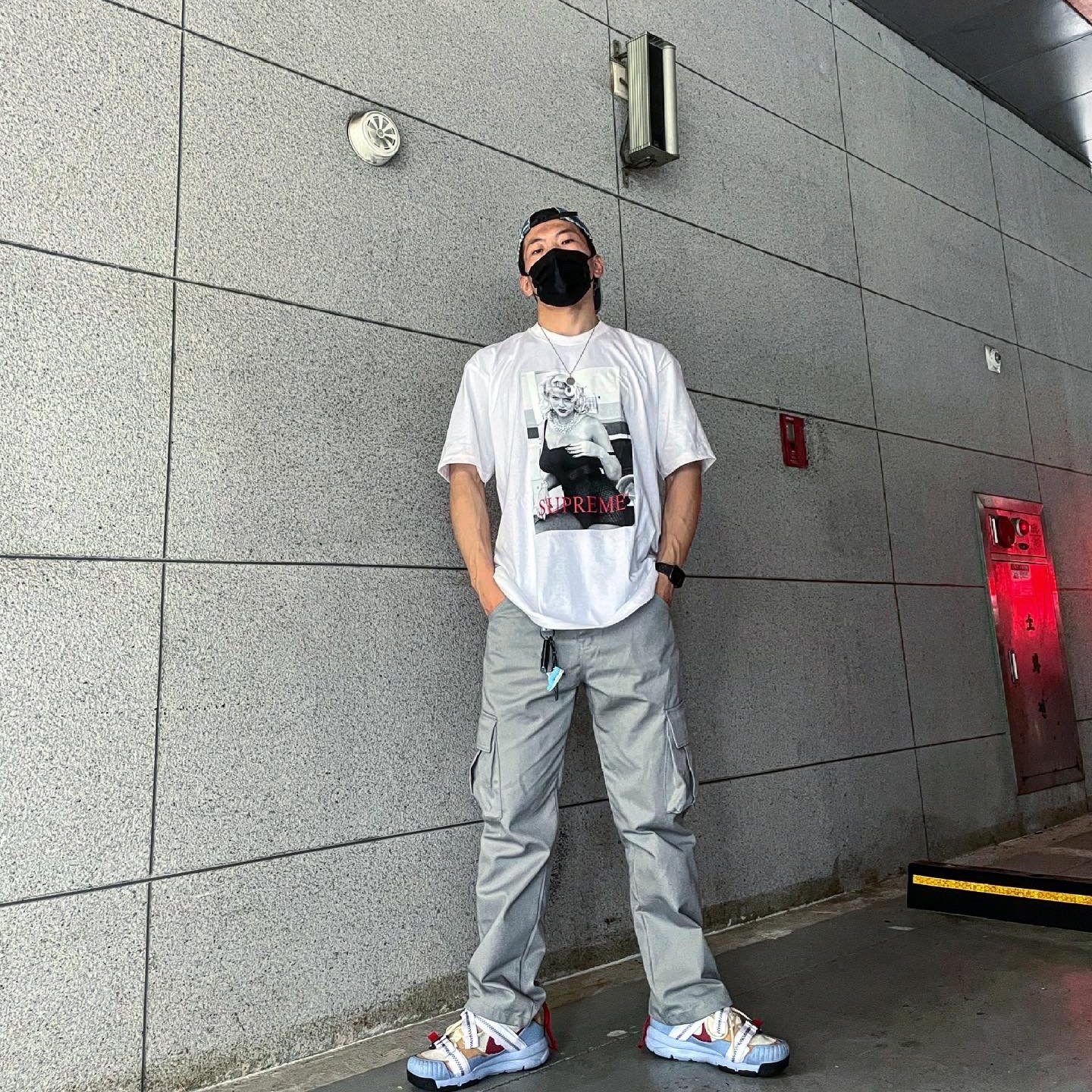 Supreme Frayed Logos Denim Camp Cap Blue - 21SS, Nike x Tom Sachs Mars Yard Overshoe 3.0 착용 스타일 - 2