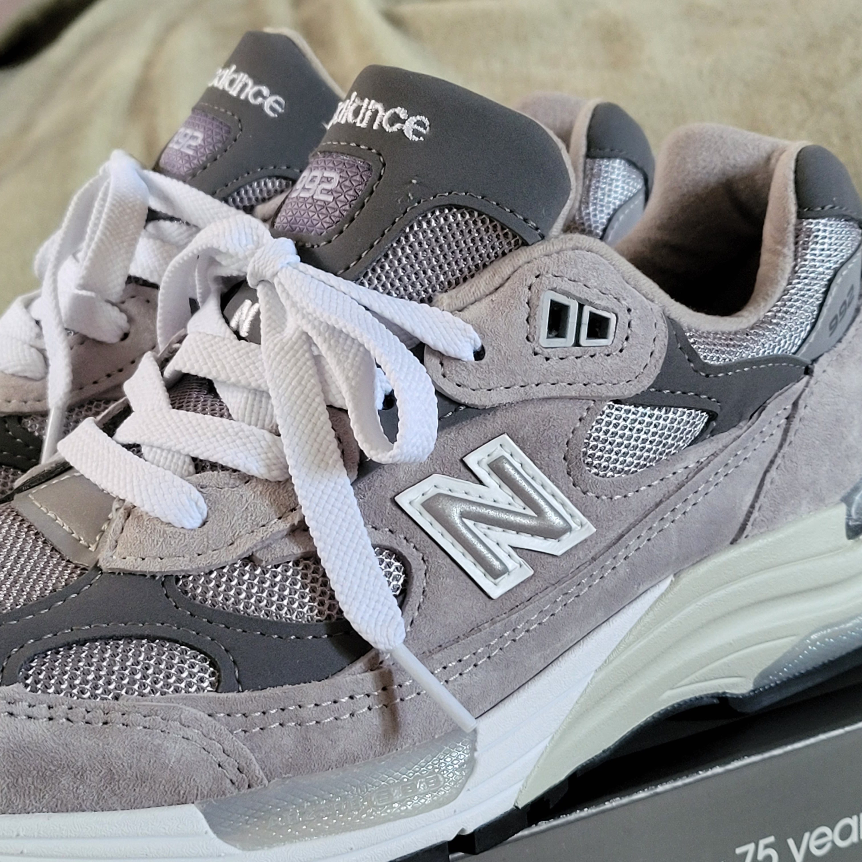 New Balance 992 Made in USA Grey - D Standard 착용 스타일 - 5