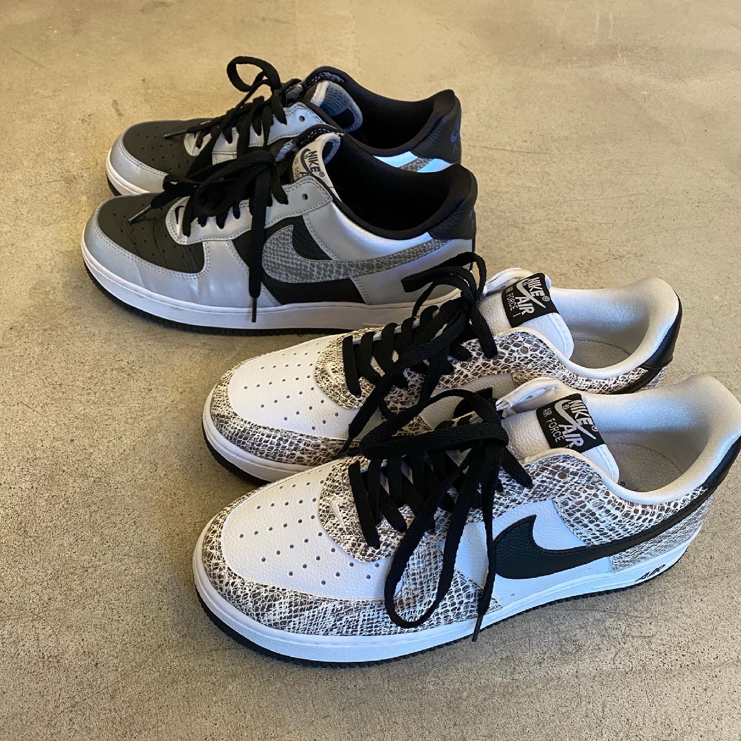 Nike Air Force 1 Low Retro Cocoa Snake 2018, Nike Air Force 1 B Silver Snake 착용 스타일 - 4