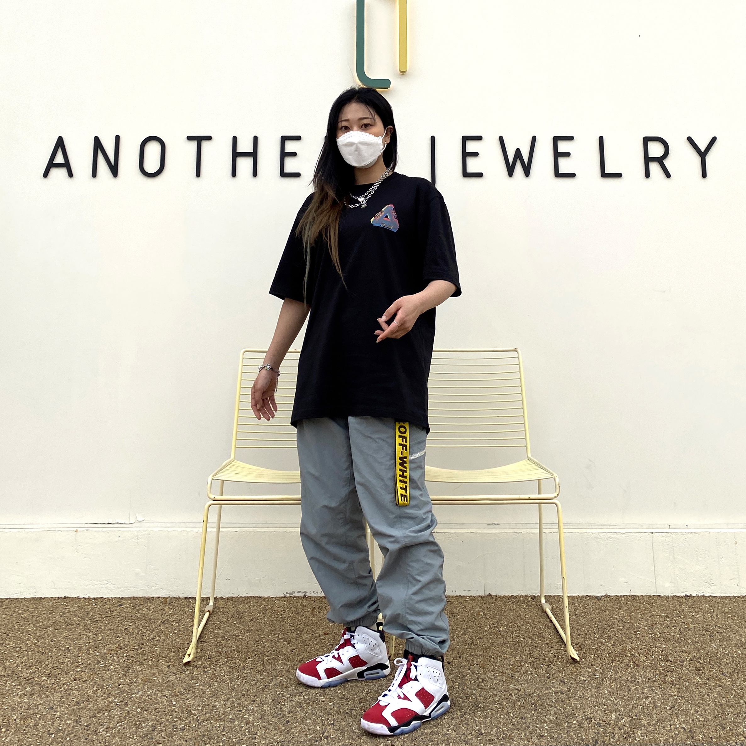 Palace Tri-Ferg Colour Blur T-Shirt Black - 20FW, (GS) Jordan 6 Retro Carmine 2021 착용 스타일 - 2