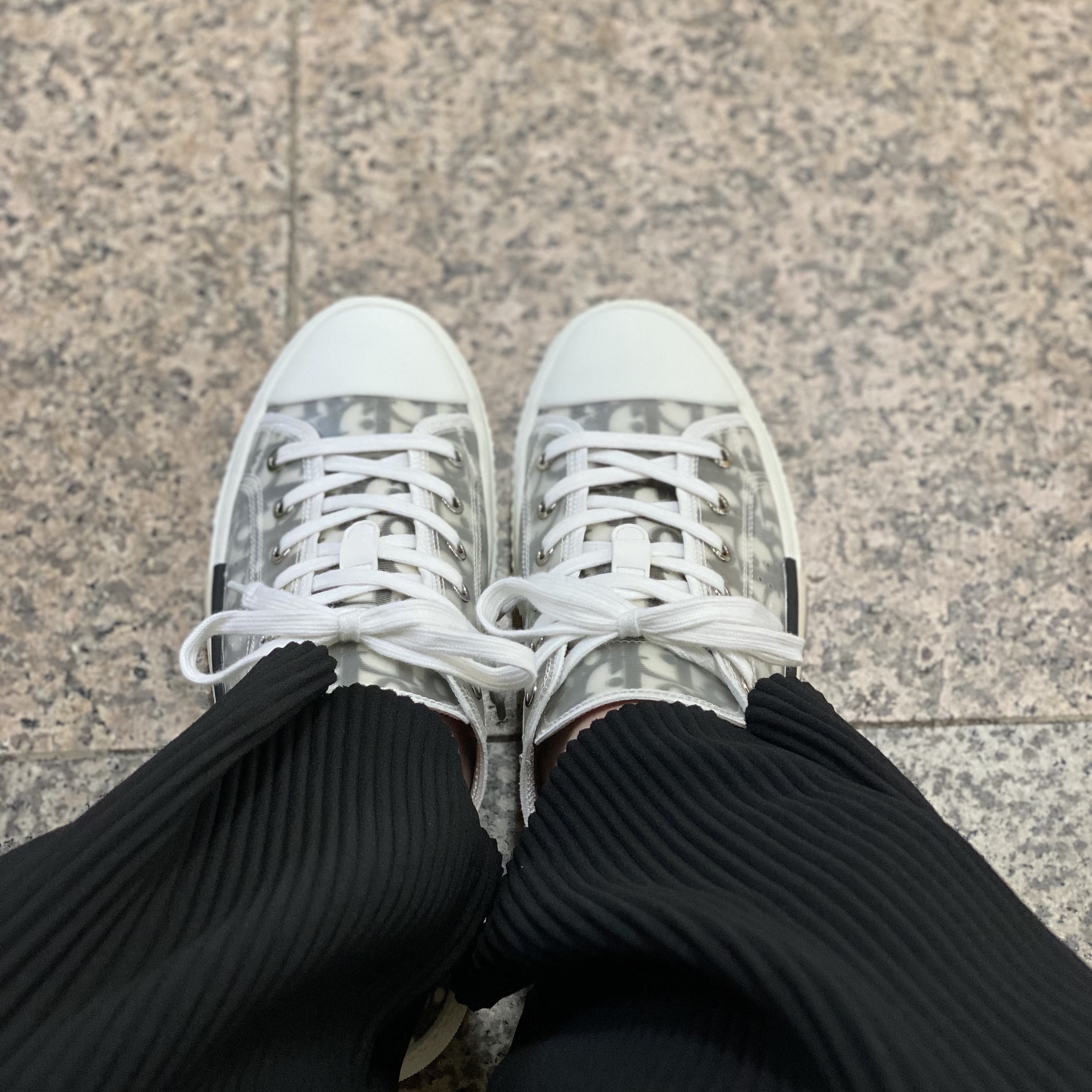 Dior B23 Low Dior Oblique White & Black 착용 스타일 - 1