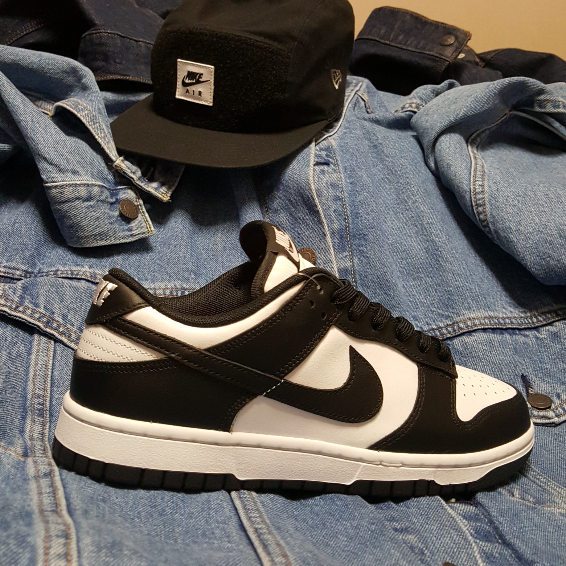 Nike Dunk Low Retro Black, (W) Nike Dunk Low Black 착용 스타일 - 2