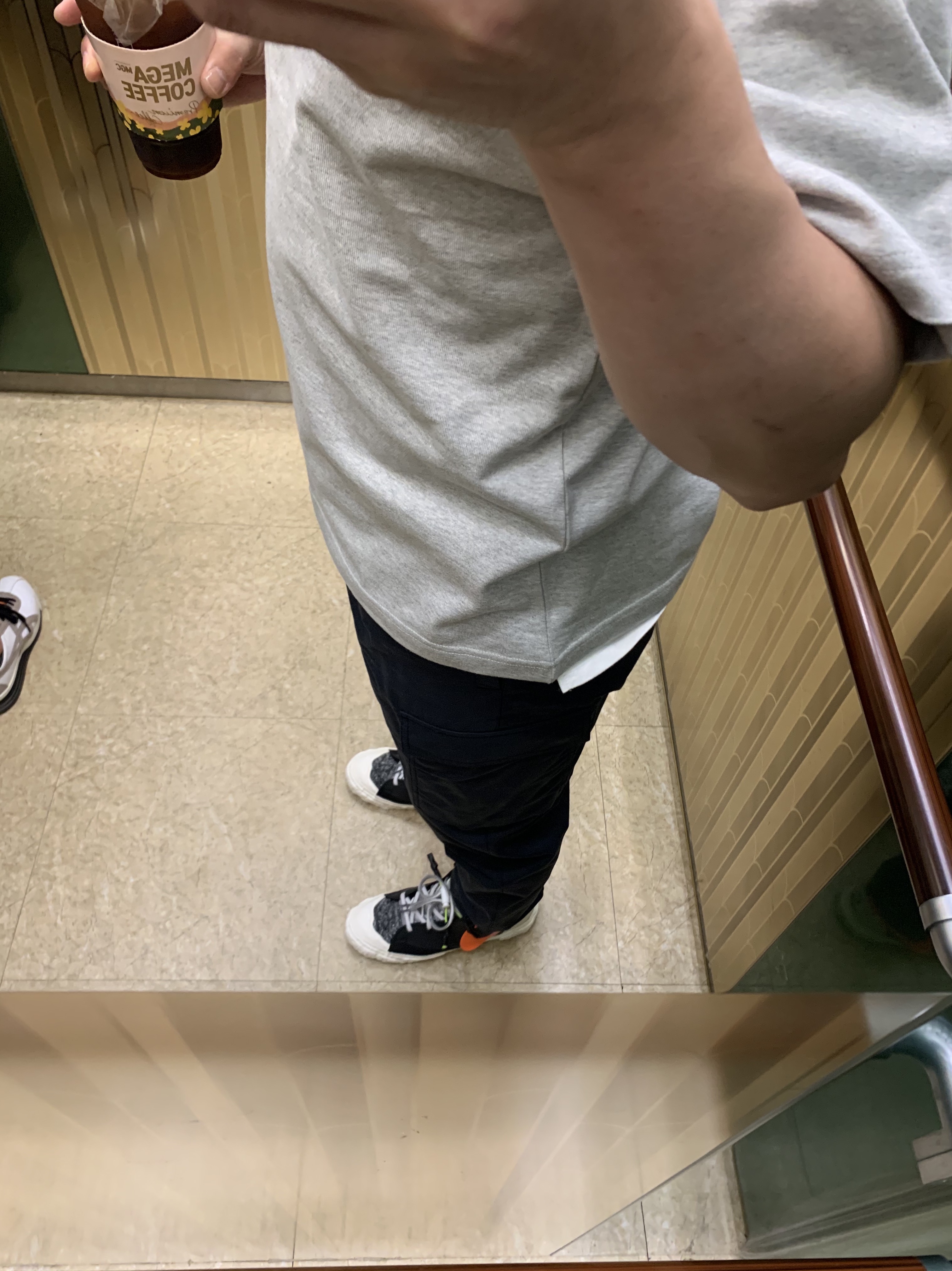 Nike x Readymade Blazer Mid Black, Nike x Kim Jones Oversized T-Shirt Grey Heather - Asia 착용 스타일 - 1