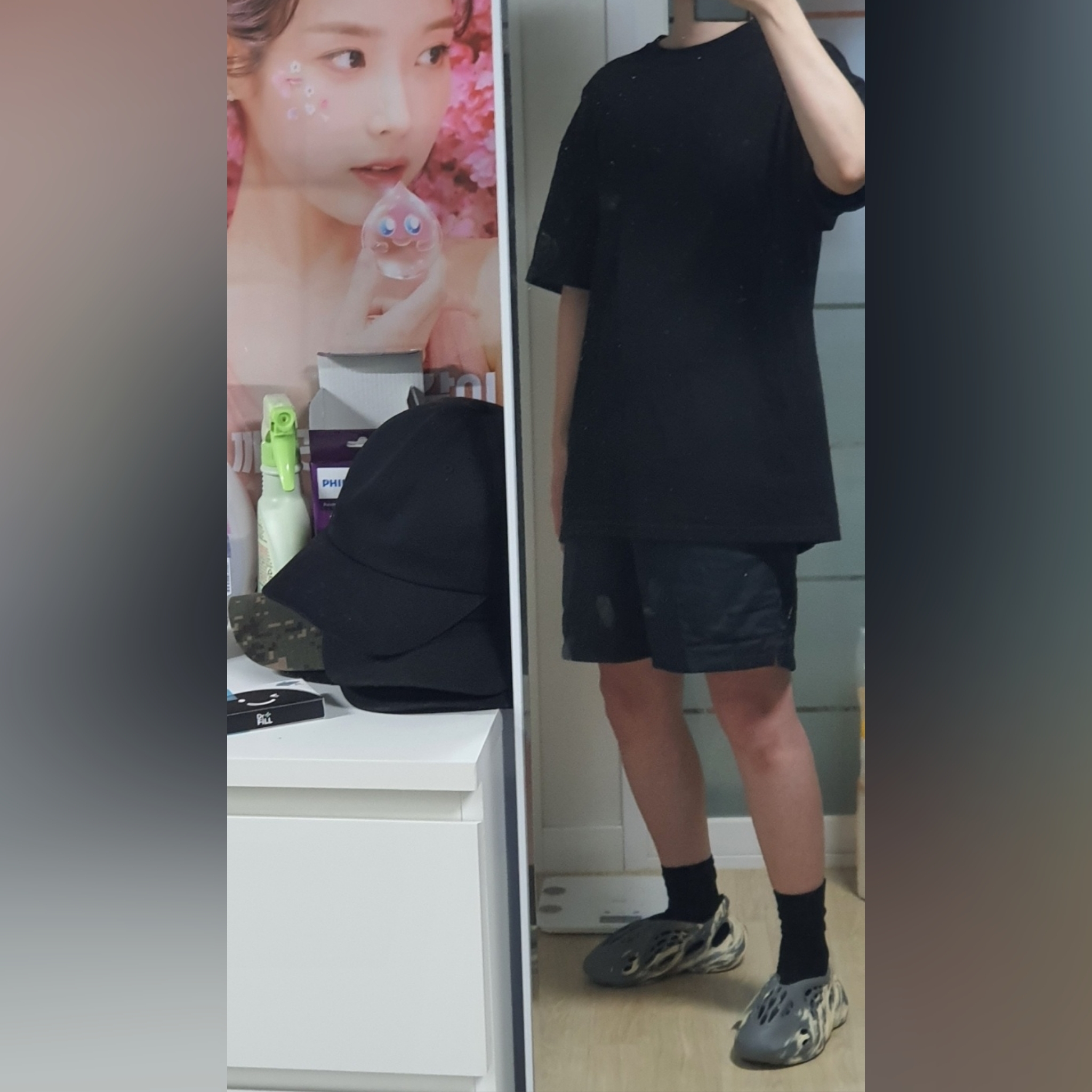 Adidas Yeezy Foam RNNR MXT Moon Gray 착용 스타일