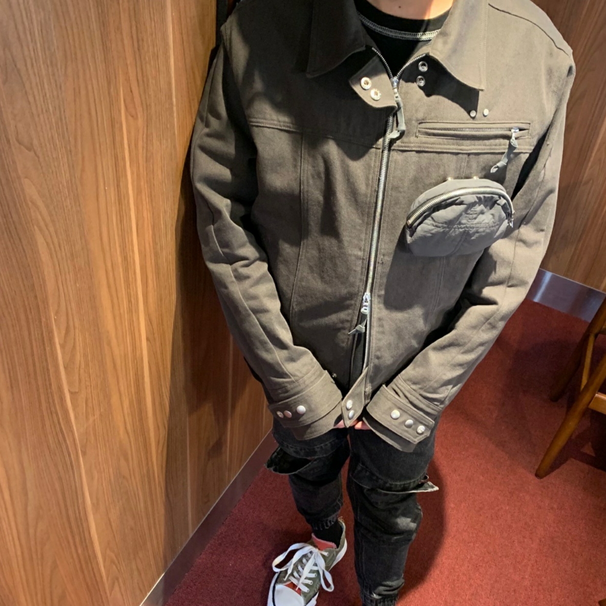 Maison Mihara Yasuhiro x Nigel Cabourn Low Cut Sneakers Army Green 착용 스타일