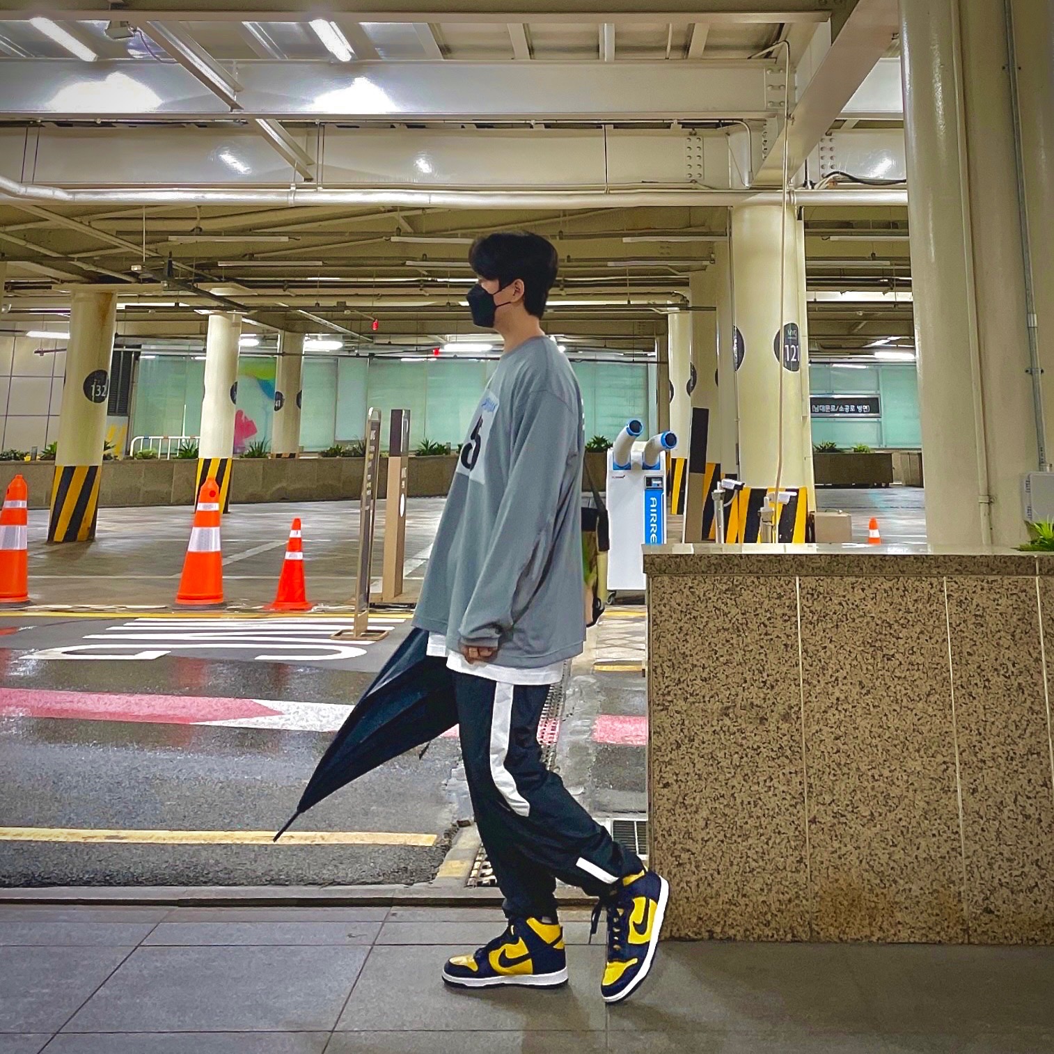 Nike x Cactus Plant Flea Market L/S Jersey Grey - US/EU, Nike Dunk High SP Maize & Blue 착용 스타일