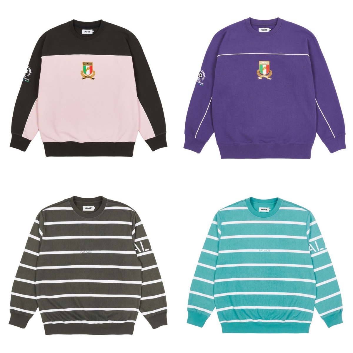 Palace Mumma Mia Crew Purple - 21SS, Palace Mumma Mia Crew Black Pink - 21SS 착용 스타일 - 3