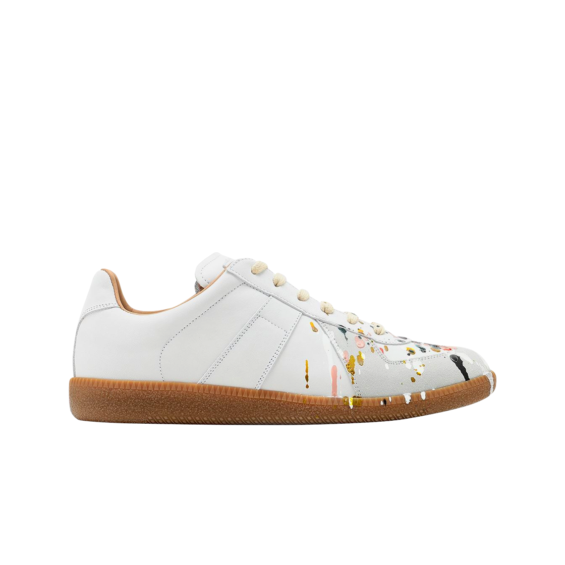 (W) 메종 마르지엘라 레플리카 페인트 드롭 스니커즈 화이트((W) Maison Margiela Replica Paint Drop Sneakers White)