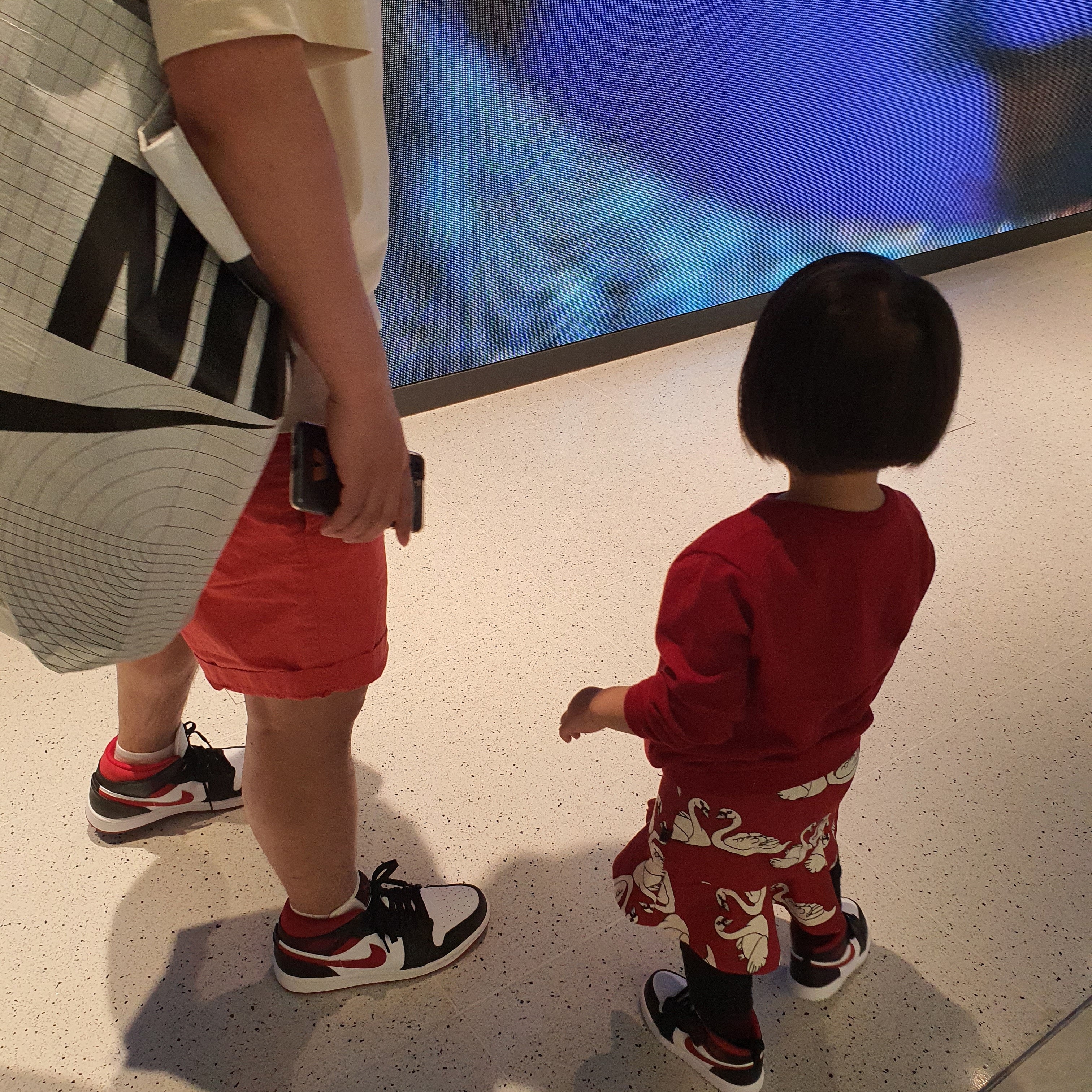 Jordan 1 Mid Gym Red Black White, (TD) Jordan 1 Mid Alt Gym Red Black White 착용 스타일