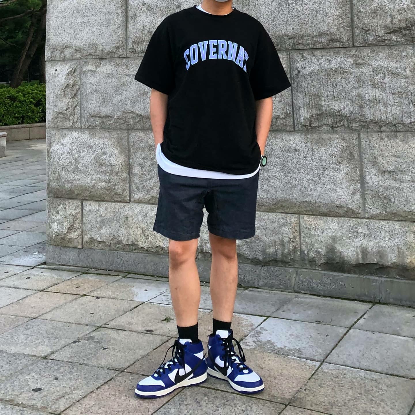 Nike x Ambush Dunk High Deep Royal Blue 착용 스타일