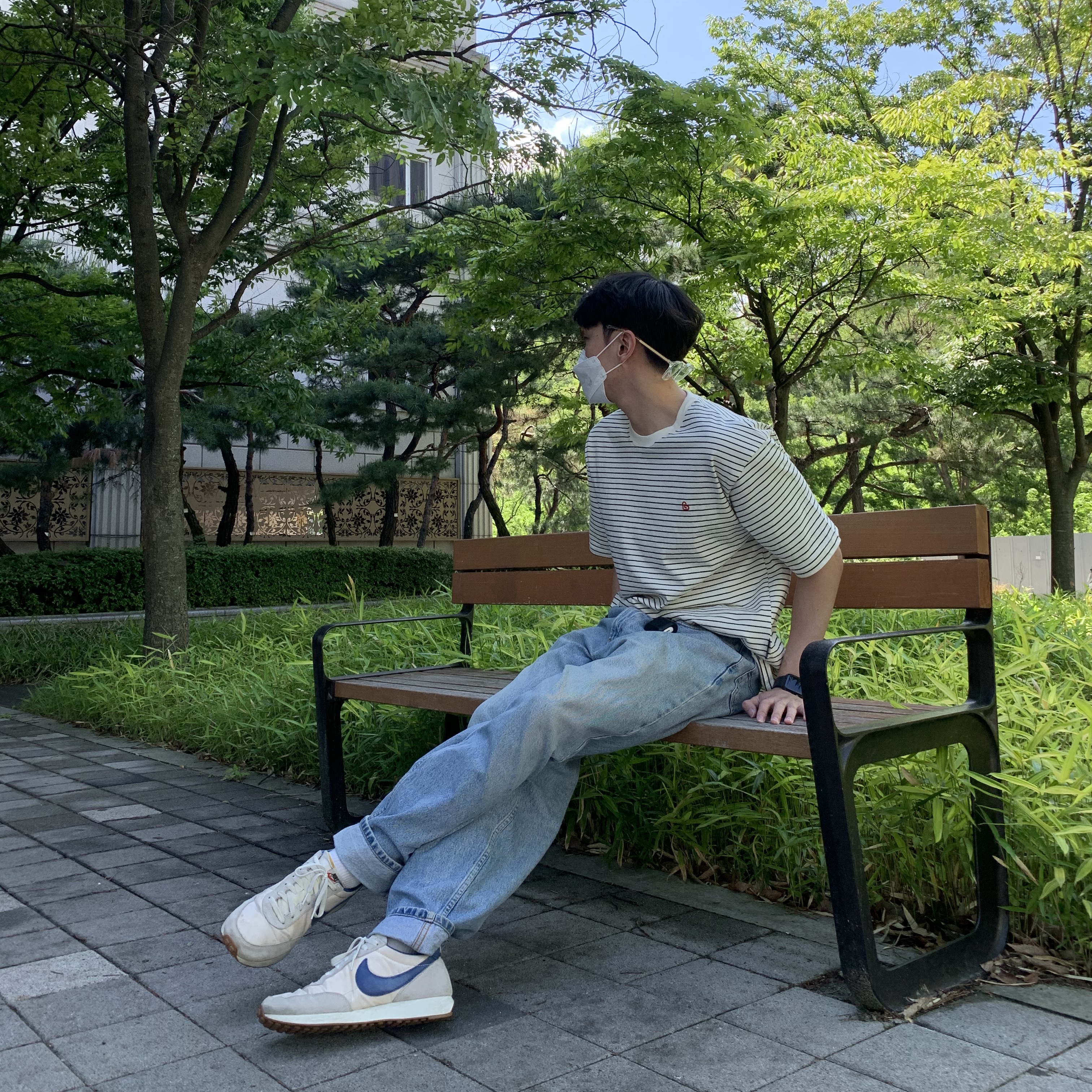 Nike Air Tailwind 79 Mystic Navy 착용 스타일