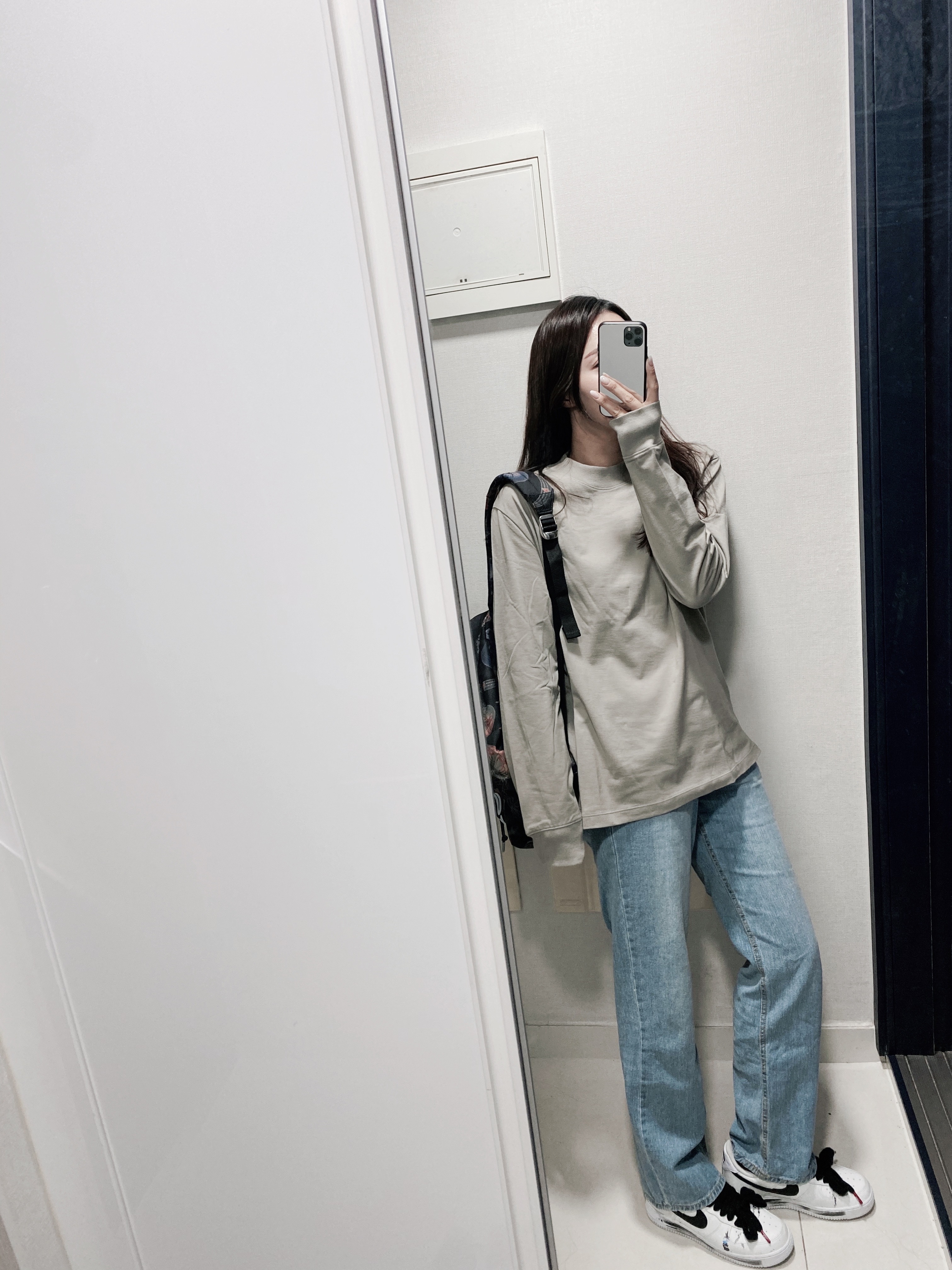 Nike x Peaceminusone Air Force 1 Low Para-Noise 2.0, Essentials Long Sleeve T-Shirt Moss - 21SS 착용 스타일 - 2
