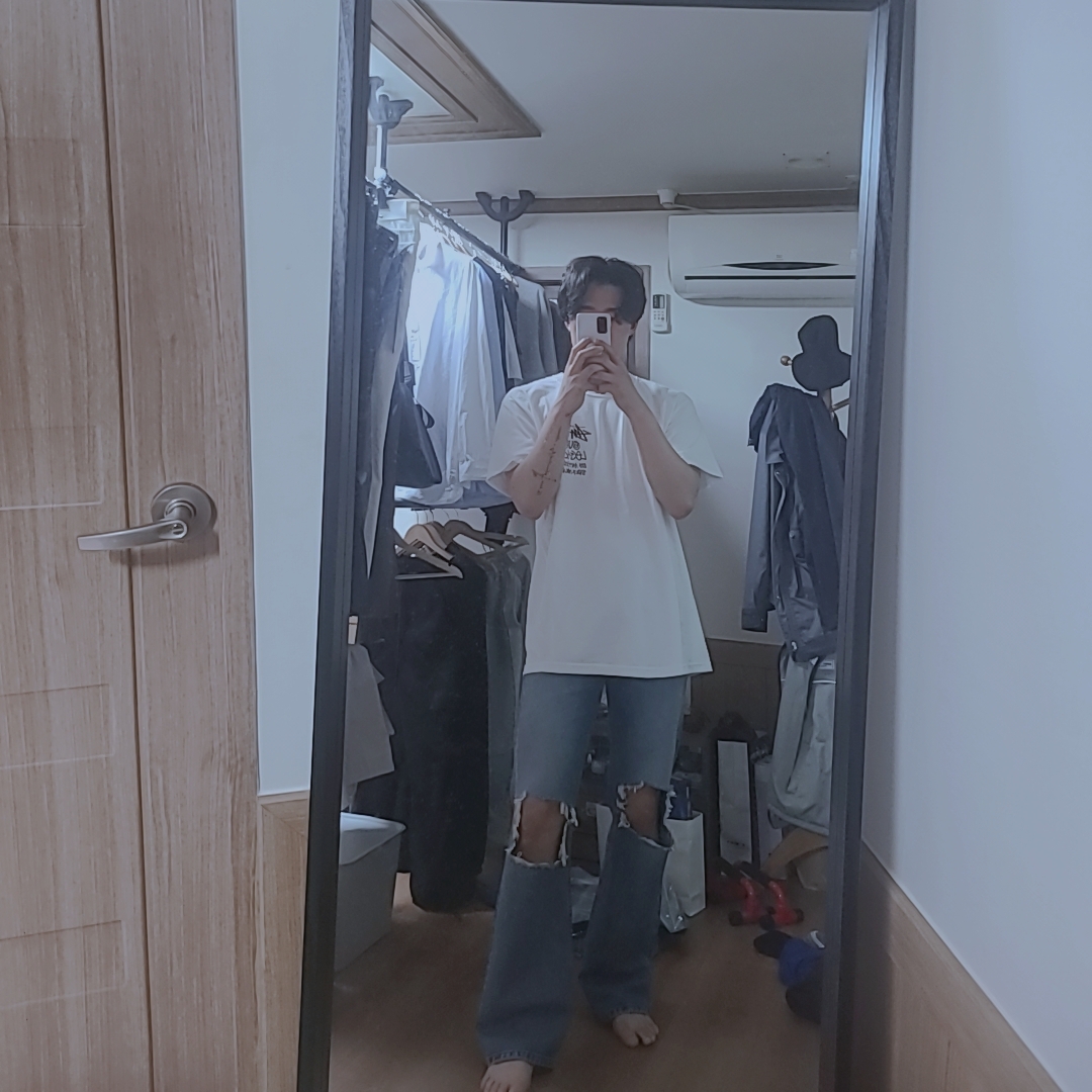 Stussy x Our Legacy Surfman T-Shirt White - 21SS 착용 스타일 - 1