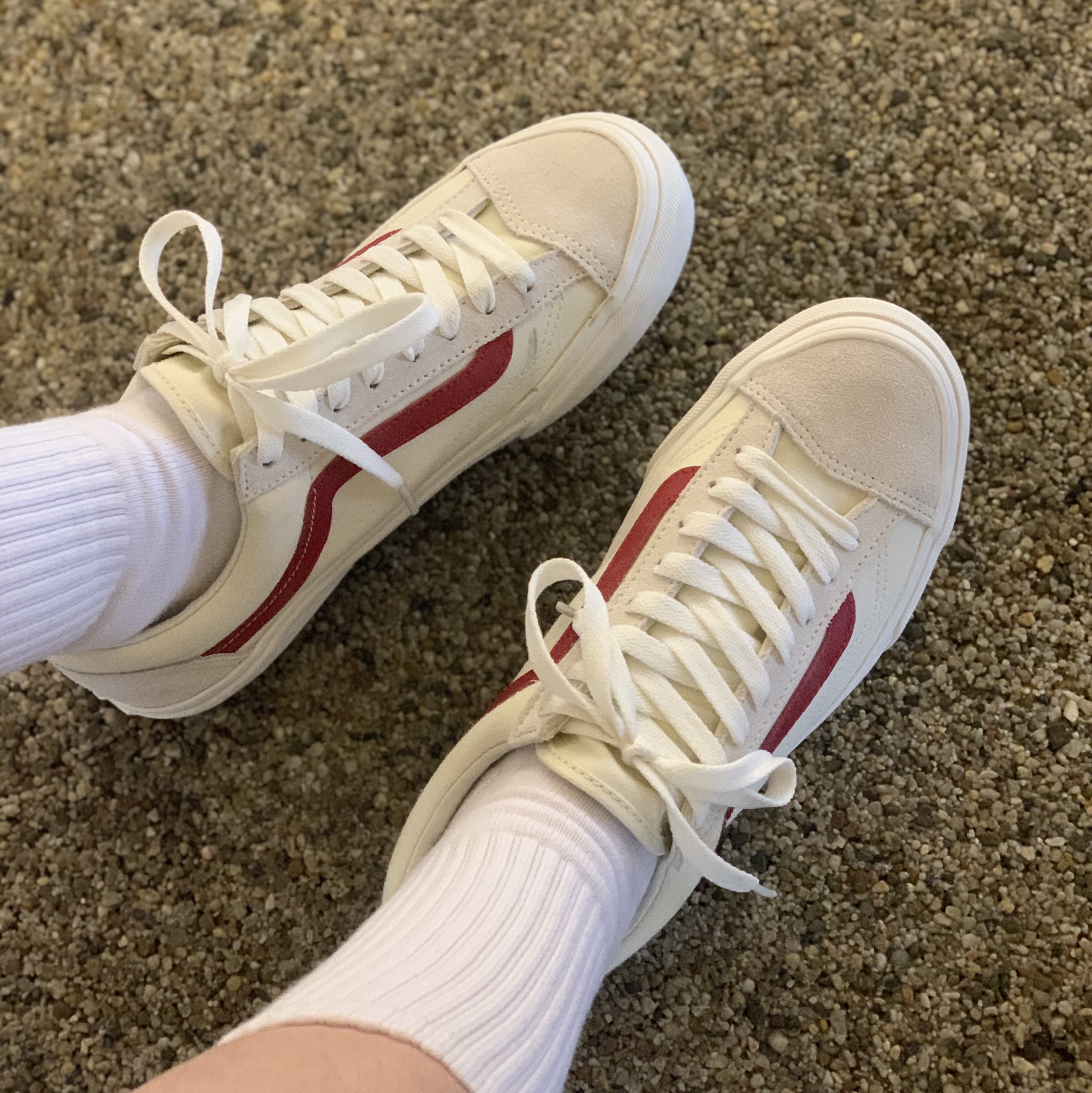 Vans Style 36 Marshmallow Racing Red 착용 스타일 - 5