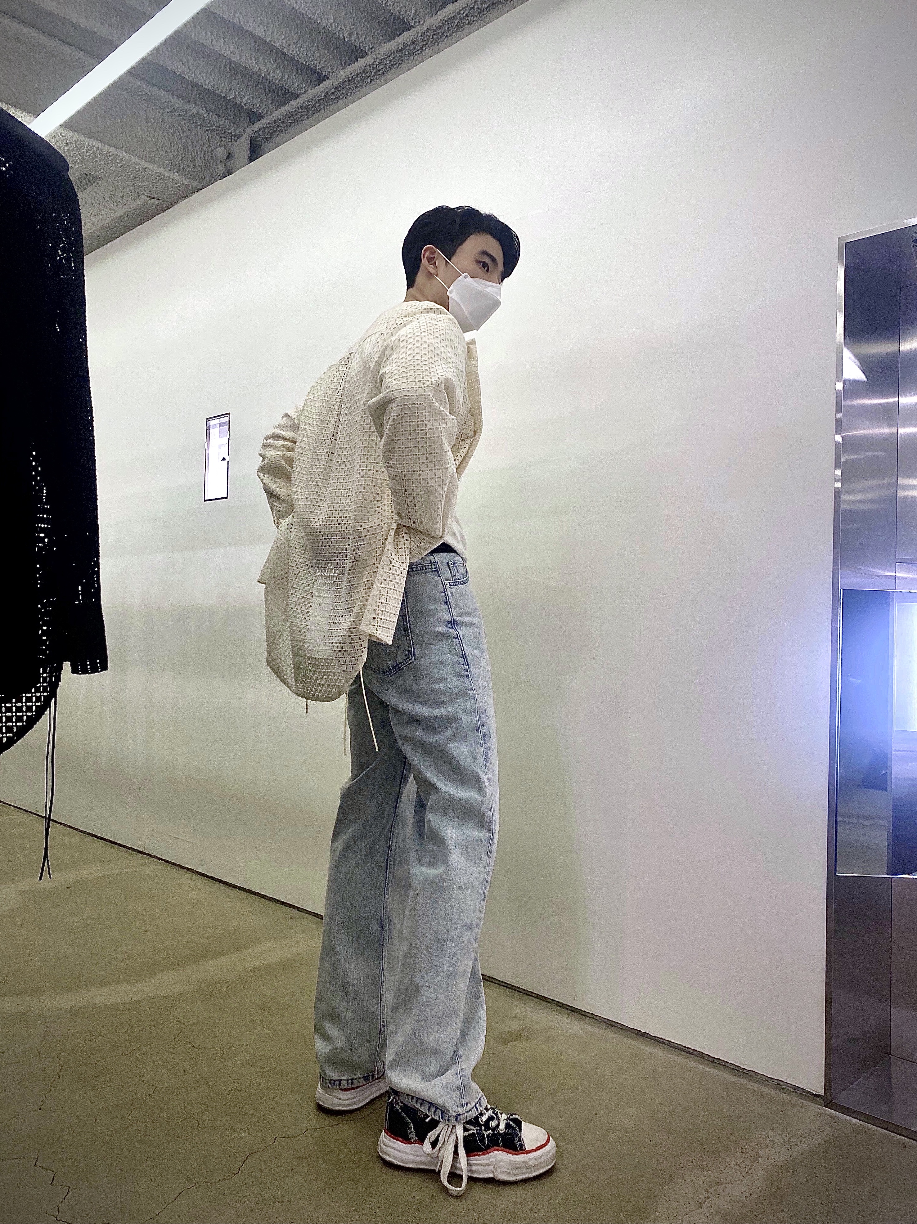 Maison Mihara Yasuhiro x Nigel Cabourn Low Cut Sneakers One Wash 12oz Denim 착용 스타일