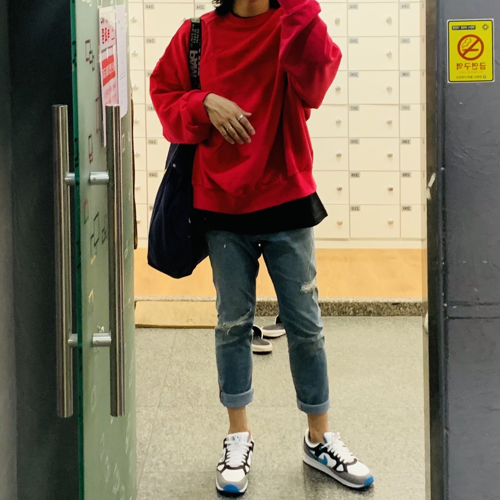 Nike Air Span 2 Laser Orange 착용 스타일