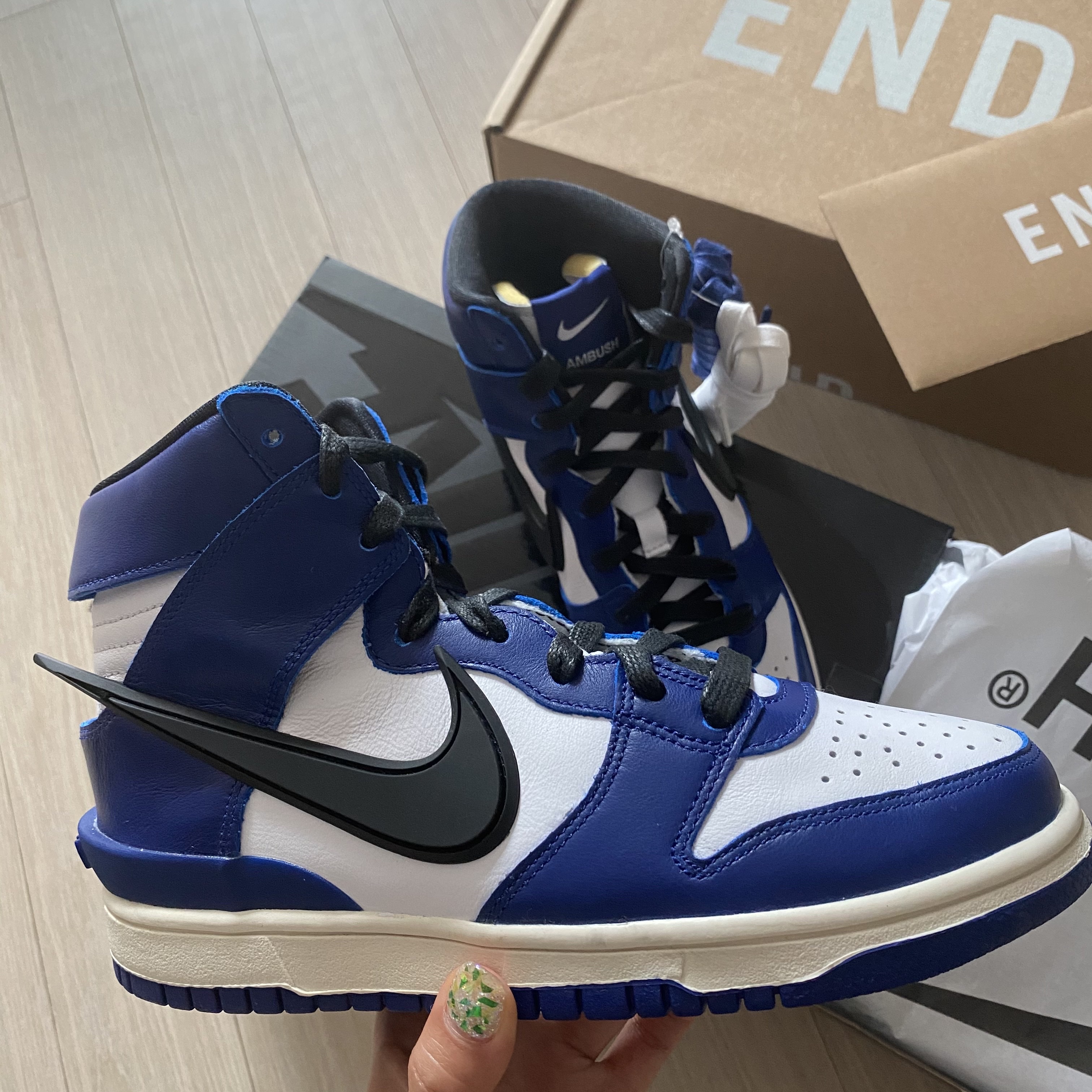 Nike x Ambush Dunk High Deep Royal Blue 착용 스타일
