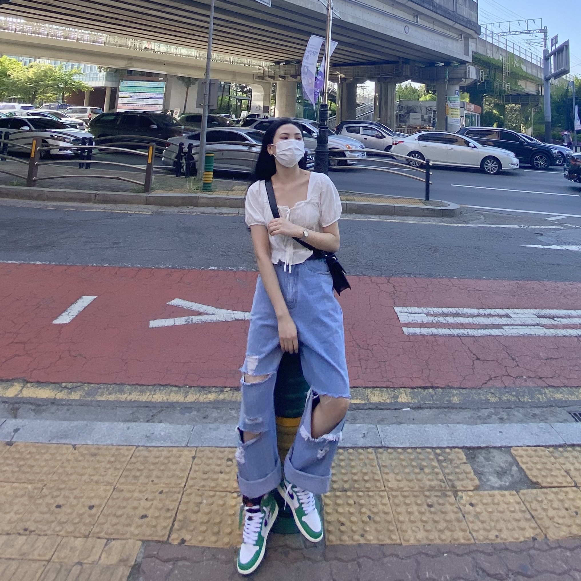 (W) Jordan 1 Retro High OG Lucky Green 착용 스타일