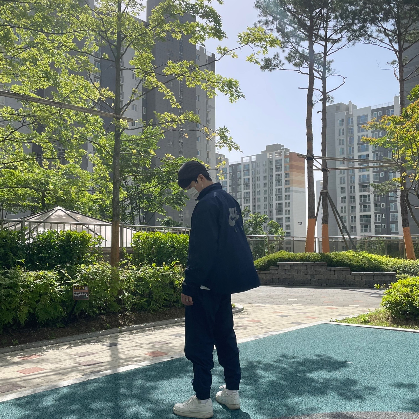 Nike x Kim Jones Track Pants Navy - Asia, Nike x Kim Jones Reversible Wind Breaker Navy - Asia 착용 스타일