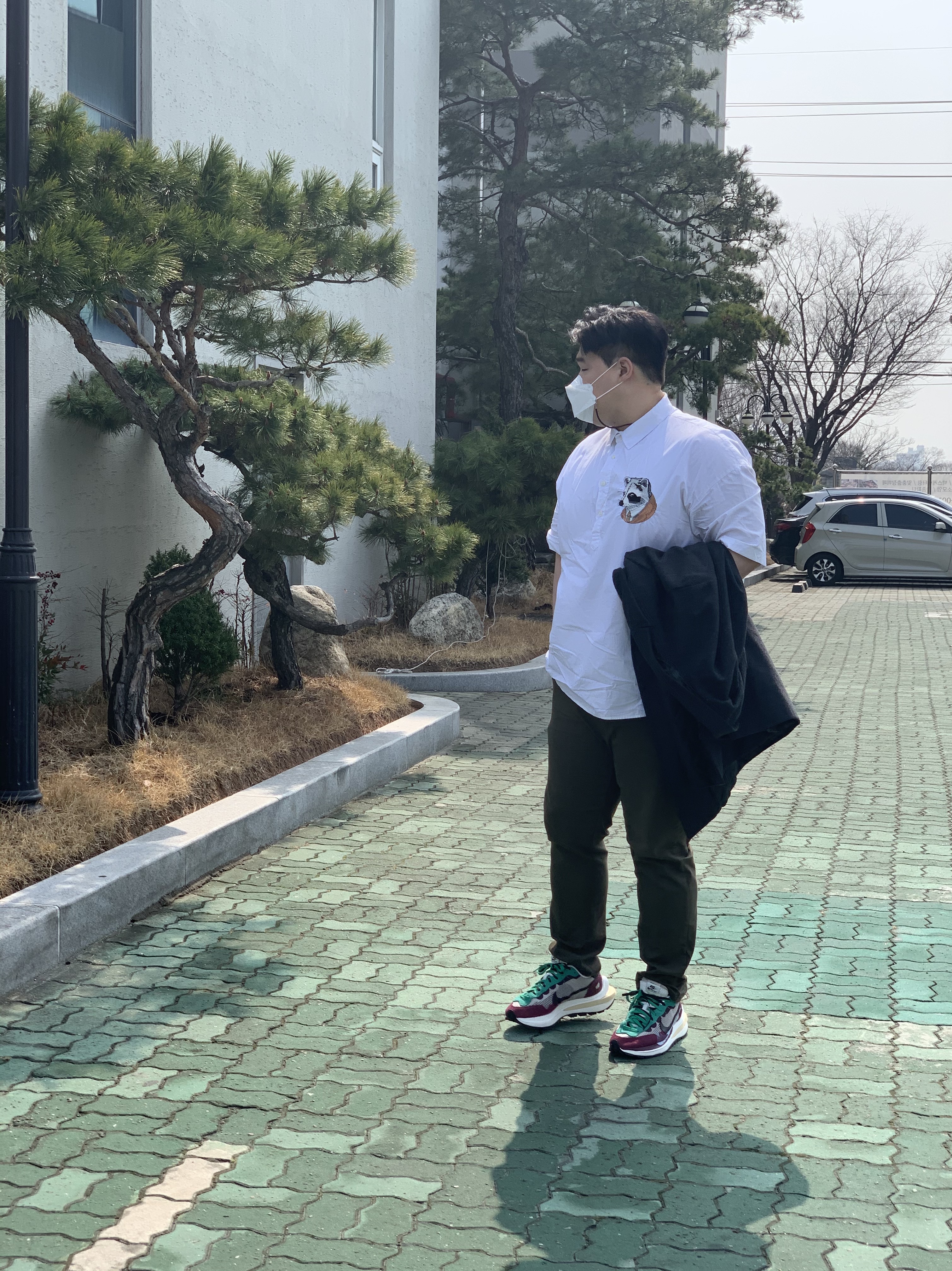 Nike x Sacai VaporWaffle String & Black Villain Red 착용 스타일