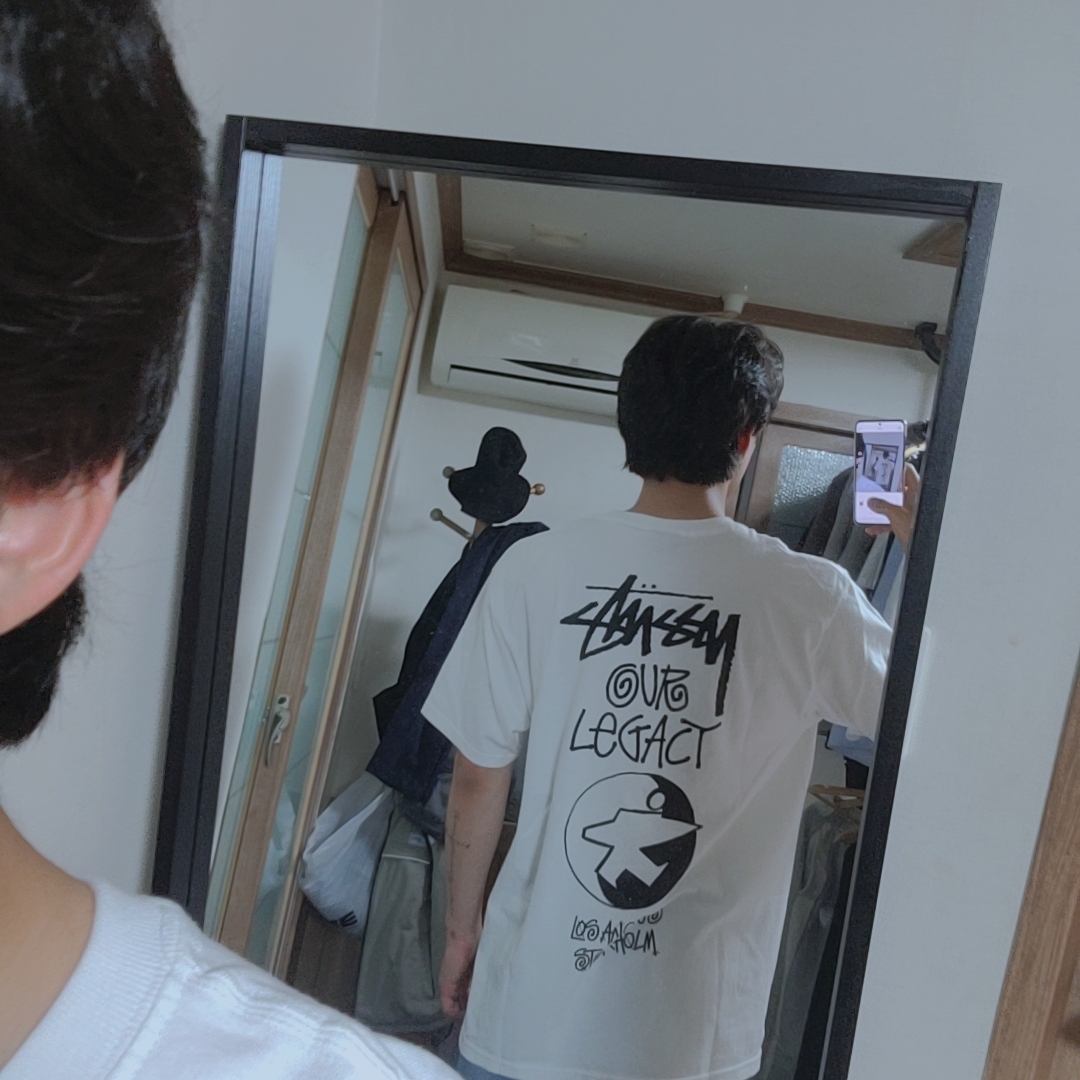 Stussy x Our Legacy Surfman T-Shirt White - 21SS 착용 스타일 - 2