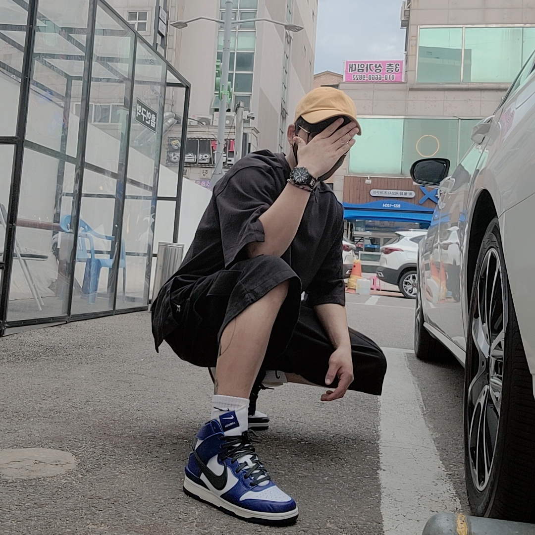 Nike x Ambush Dunk High Deep Royal Blue 착용 스타일