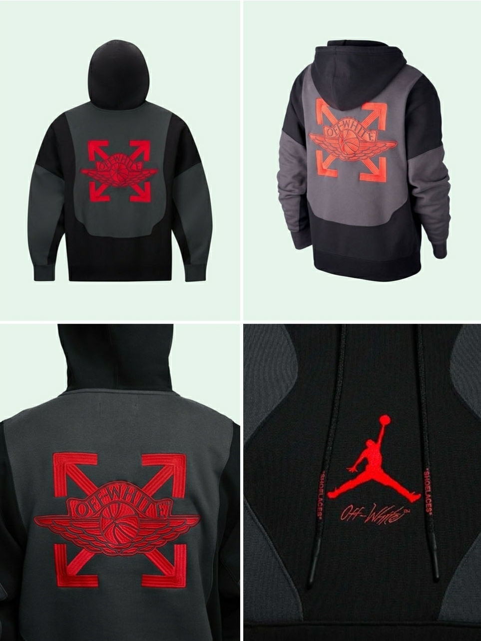 Jordan x Off-White Fleece Pullover Hoodie Black - US/EU 착용 스타일