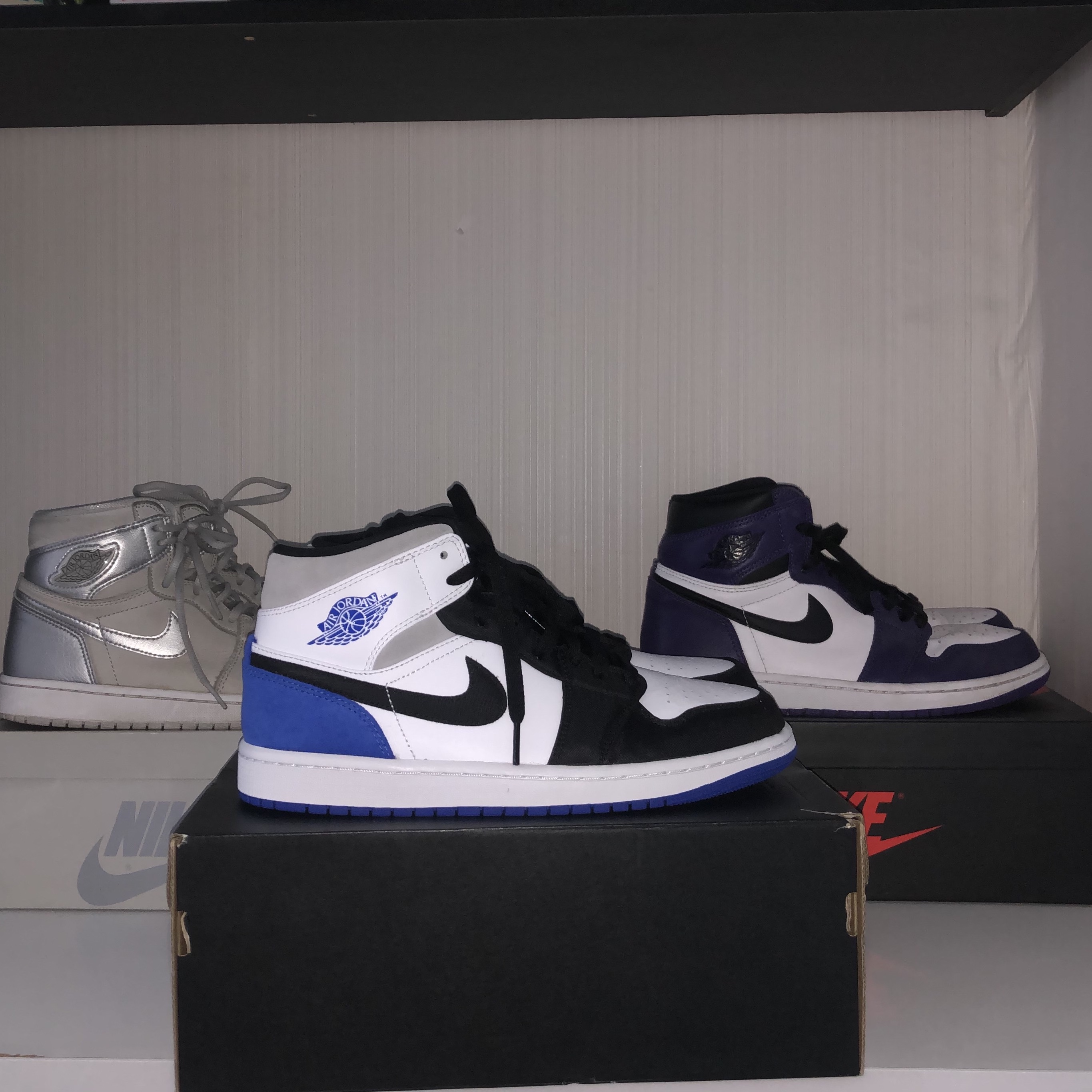 Jordan 1 Retro High OG CO.JP Neutral Grey, Jordan 1 Retro High OG Court Purple 2020 착용 스타일