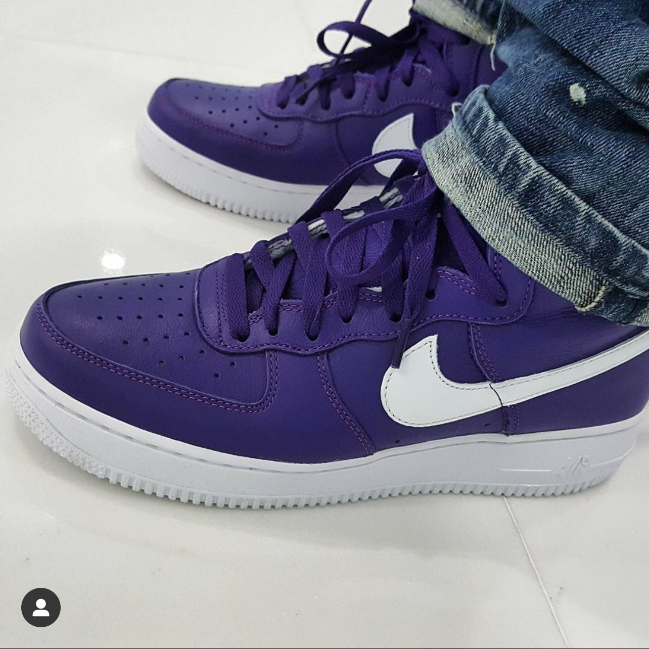 Nike Air Force 1 High Retro QS Purple White 착용 스타일