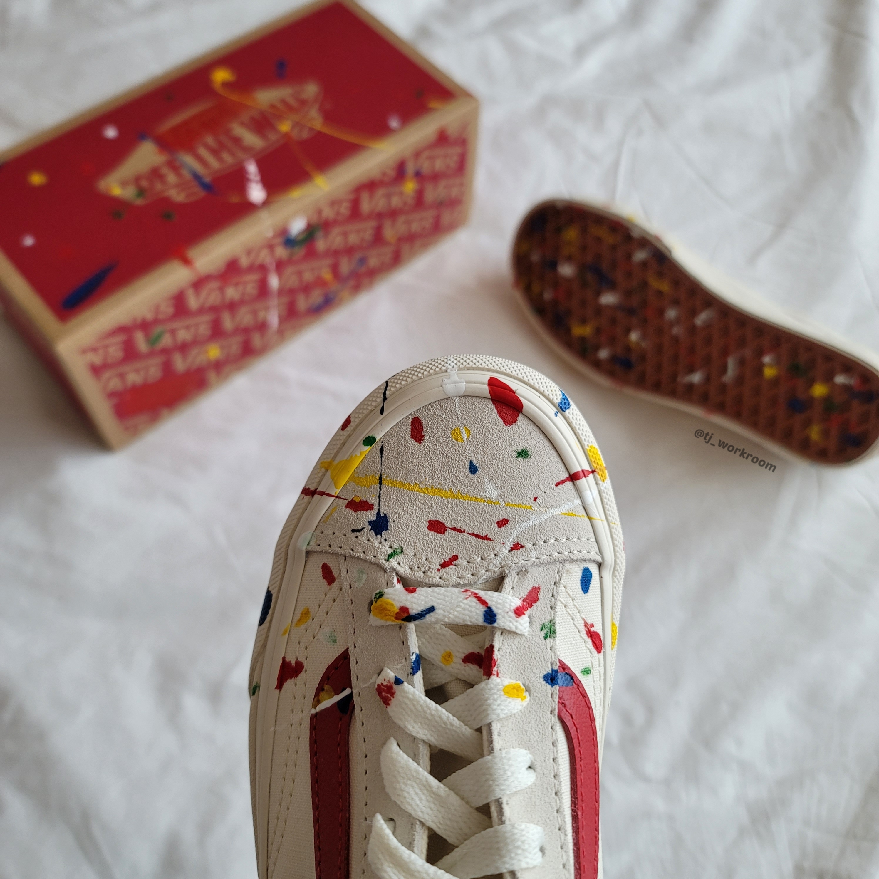 Vans Style 36 Marshmallow Racing Red 착용 스타일 - 2