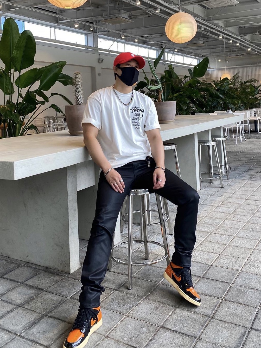 Jordan 1 Retro High Shattered Backboard 3.0, Stussy x Our Legacy Surfman Pig. Dyed T-Shirt Natural - 20FW 착용 스타일 - 1