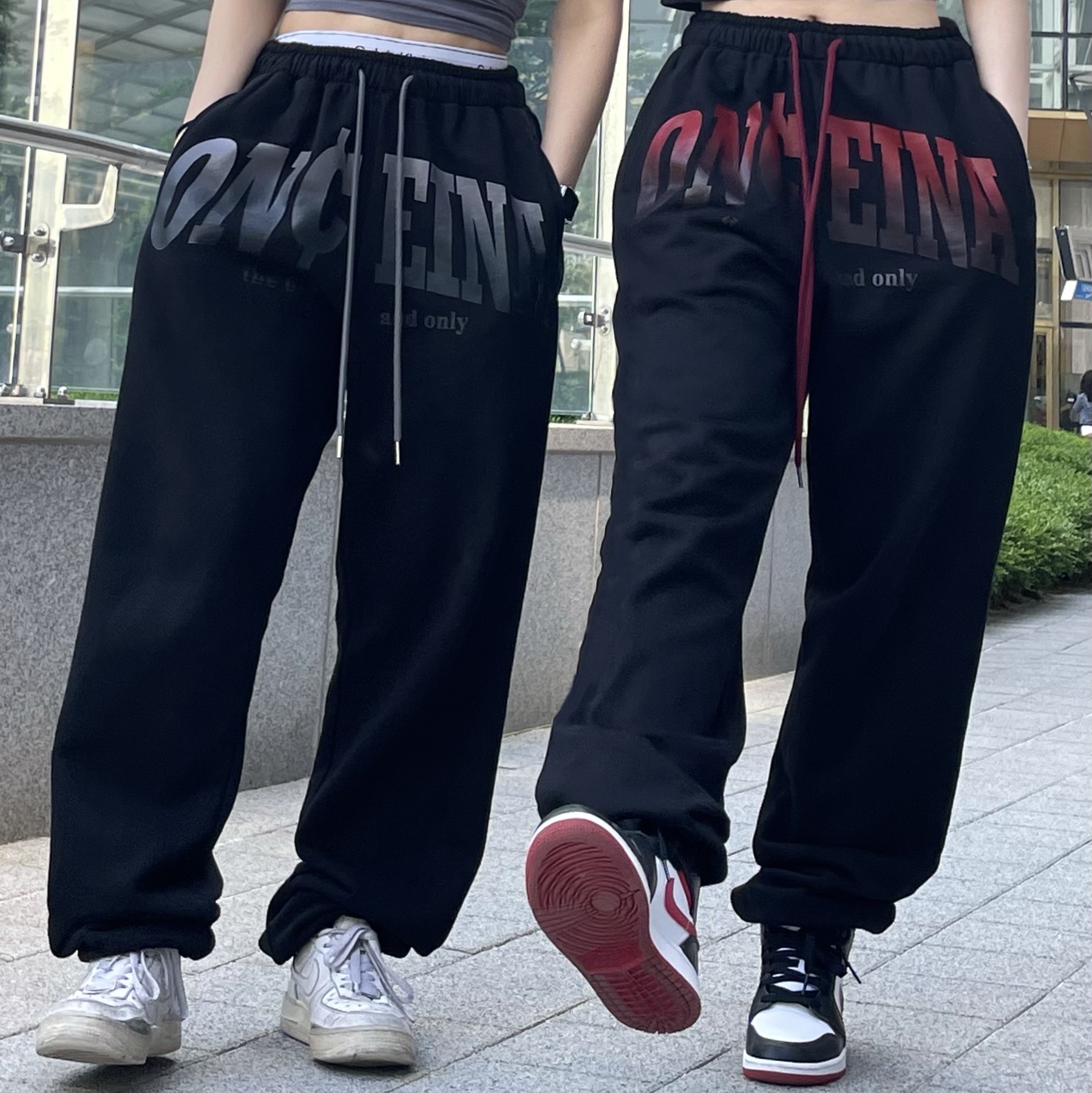 (GS) Jordan 1 Mid Gym Red Black White 착용 스타일