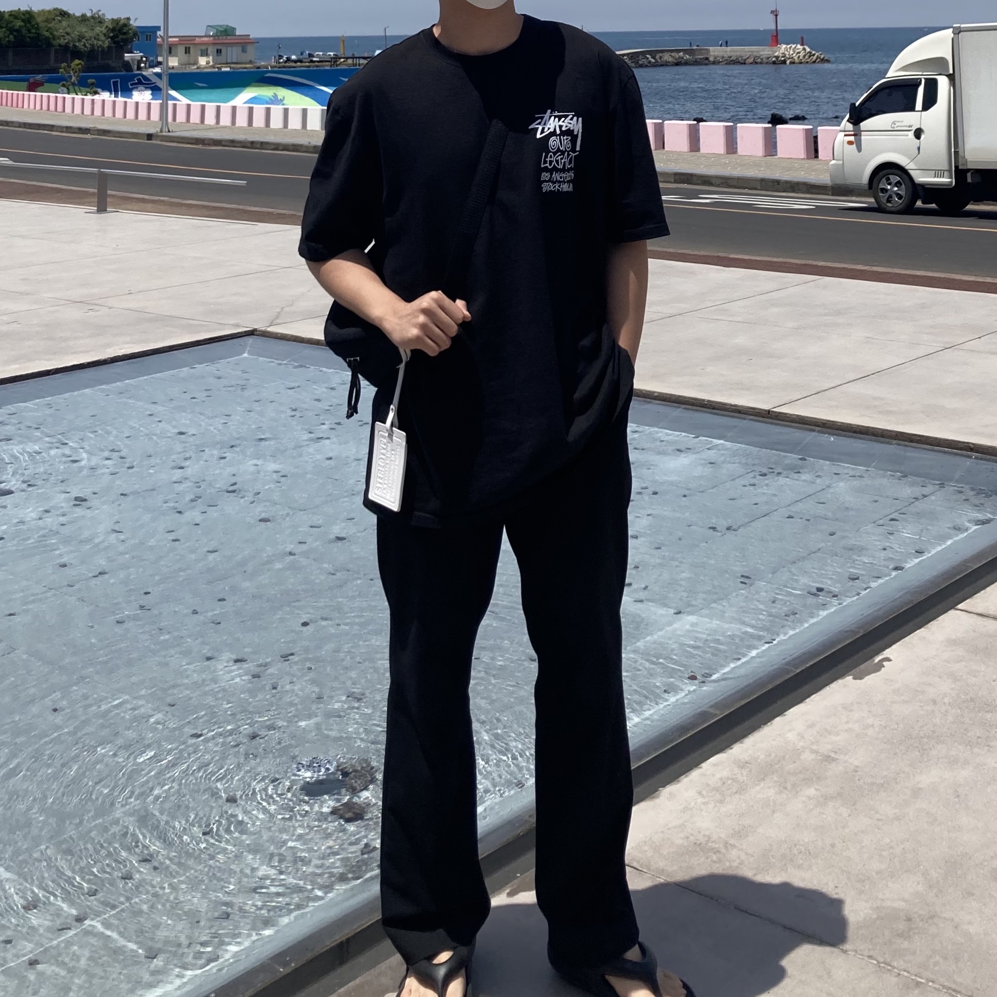 Stussy x Our Legacy Surfman T-Shirt Black - 21SS 착용 스타일