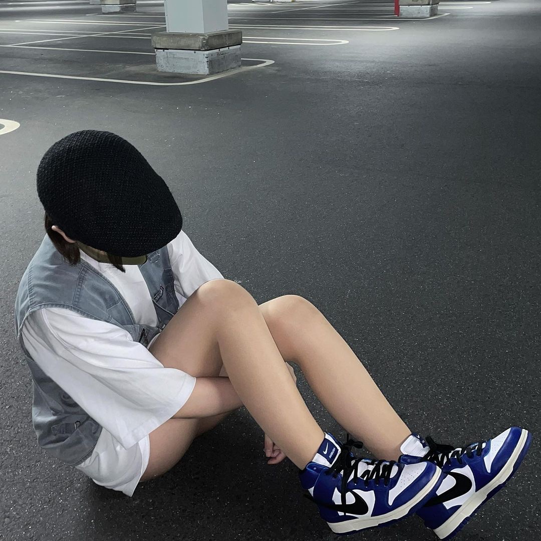 Nike x Ambush Dunk High Deep Royal Blue 착용 스타일 - 4