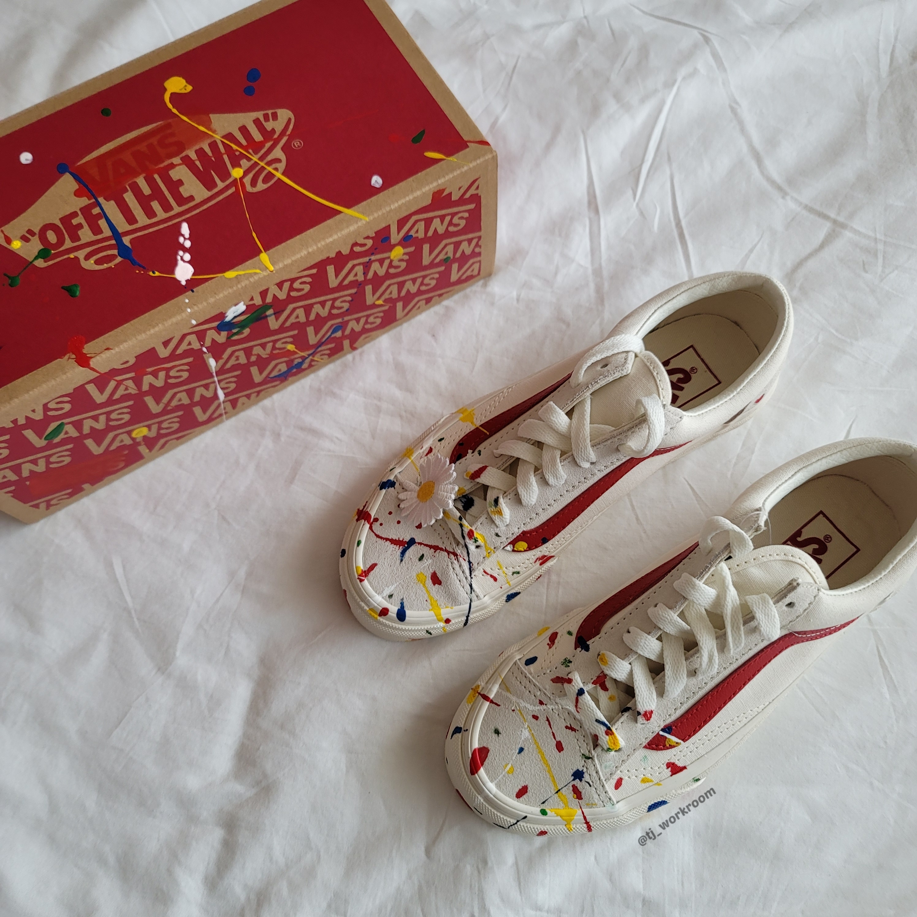 Vans Style 36 Marshmallow Racing Red 착용 스타일 - 1