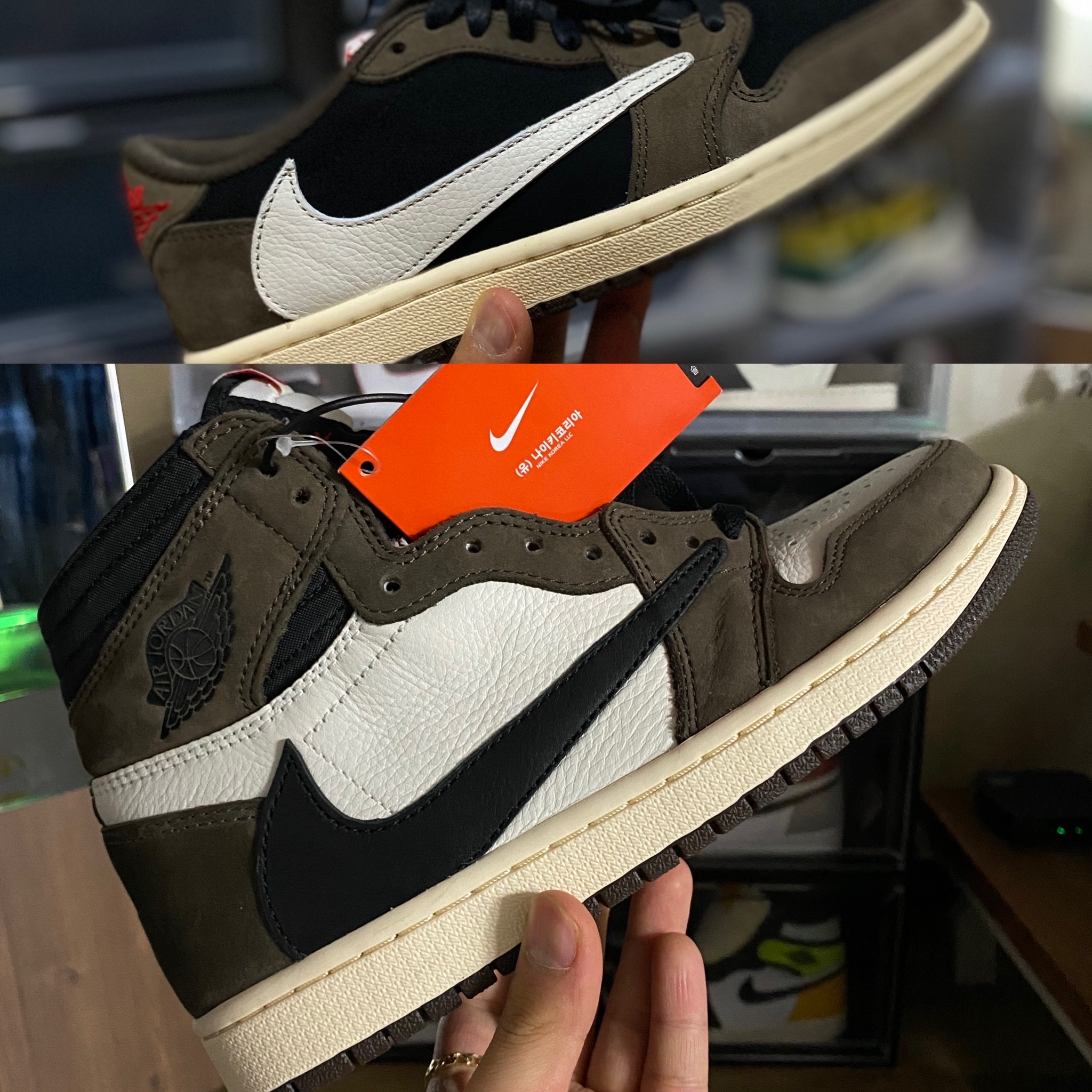 Jordan 1 x Travis Scott Retro High OG SP Mocha, Jordan 1 x Travis Scott Retro Low OG SP Mocha 착용 스타일 - 1