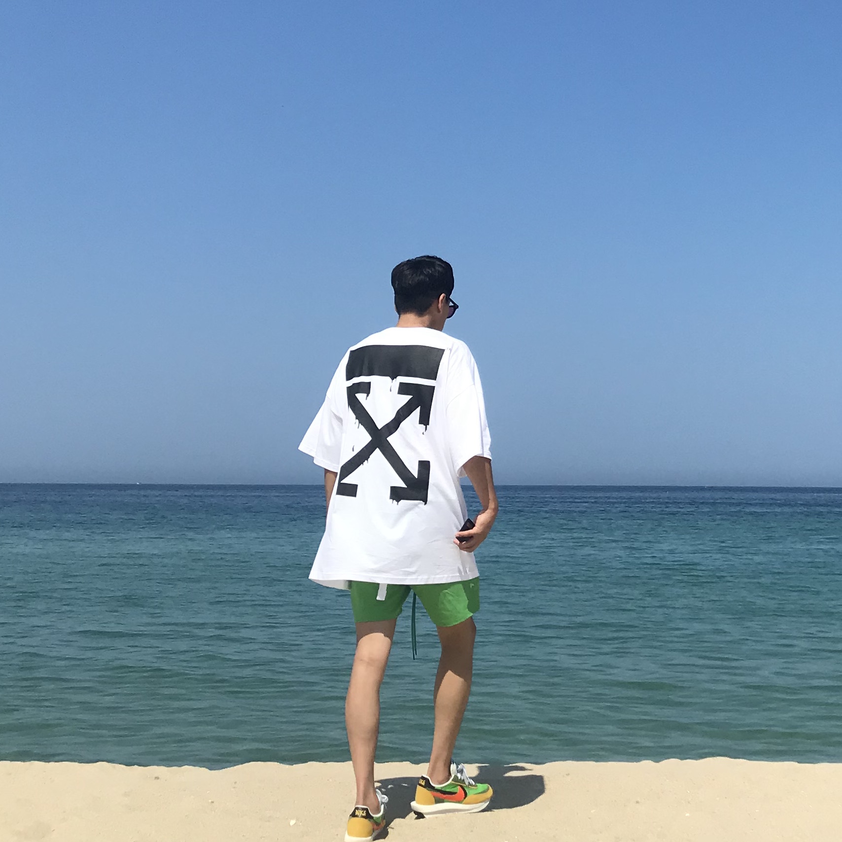 Nike x Sacai LDWaffle Green Multi 착용 스타일