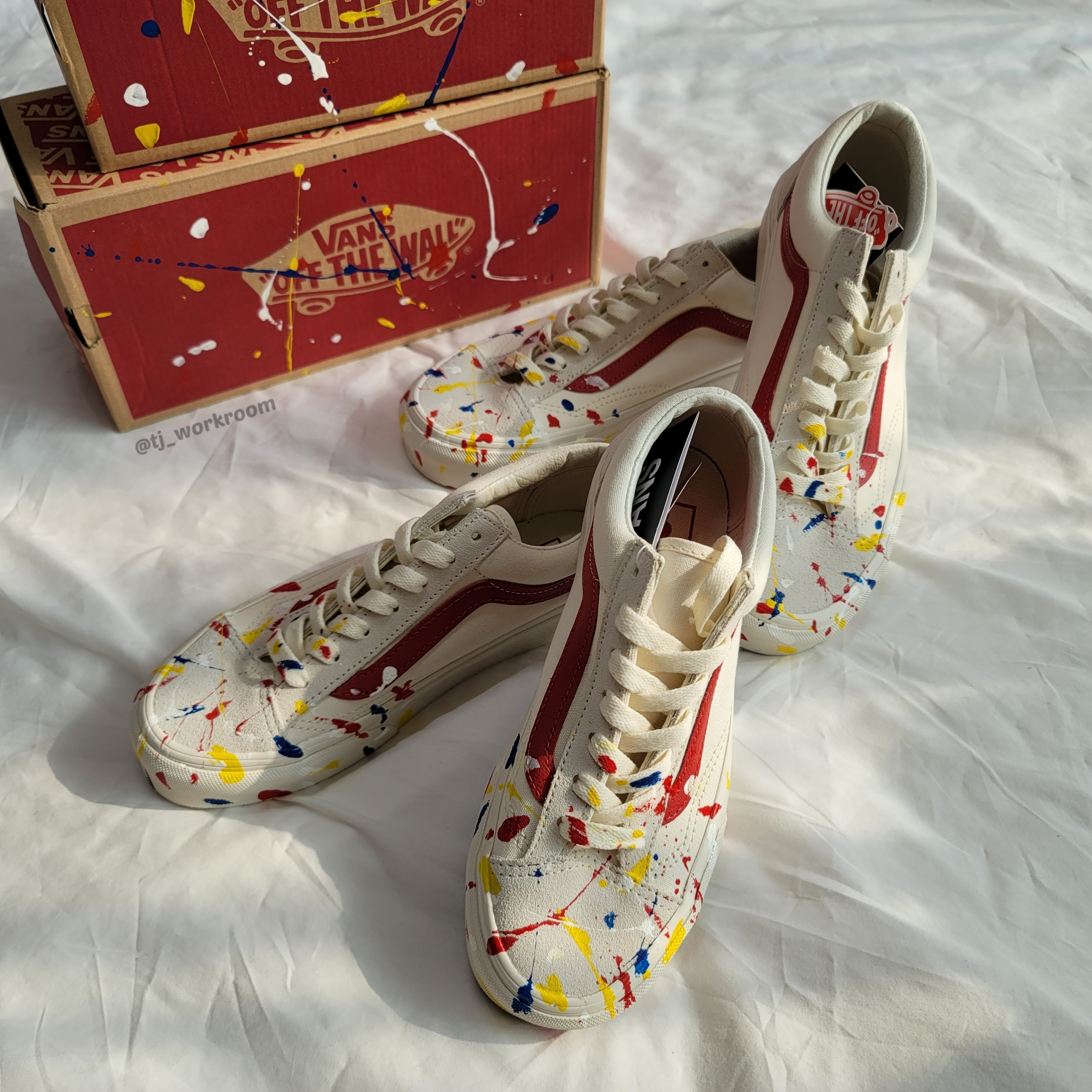 Vans Style 36 Marshmallow Racing Red 착용 스타일 - 5