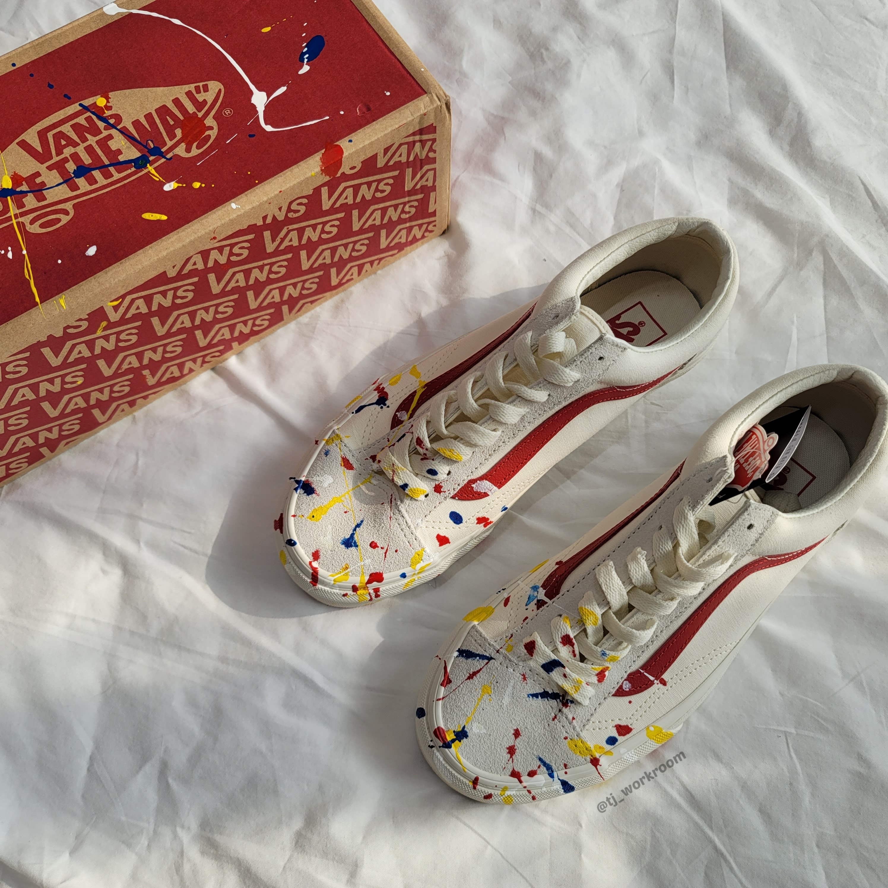 Vans Style 36 Marshmallow Racing Red 착용 스타일 - 4